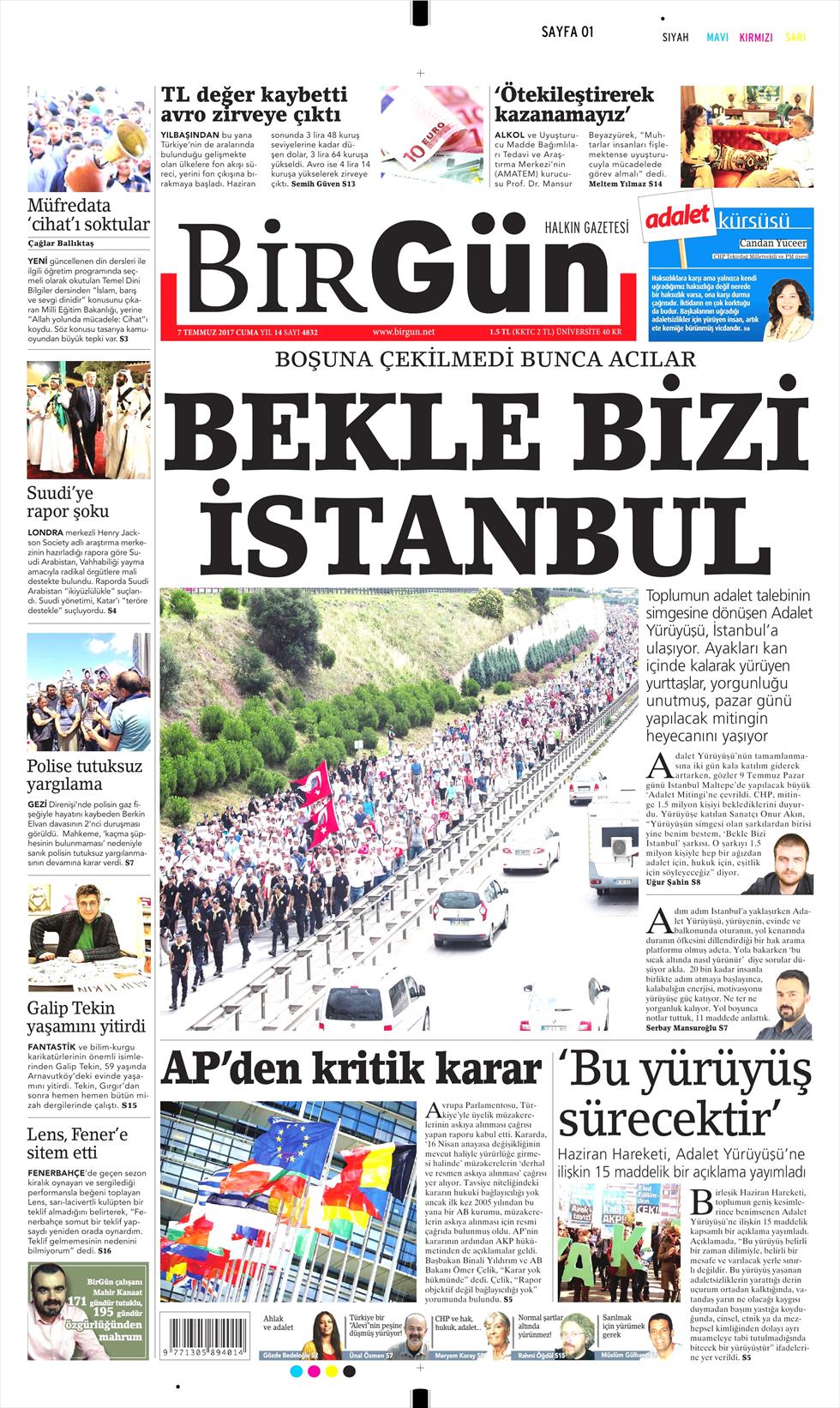 7 Temmuz 2017 Cuma gazete manşetleri - 26