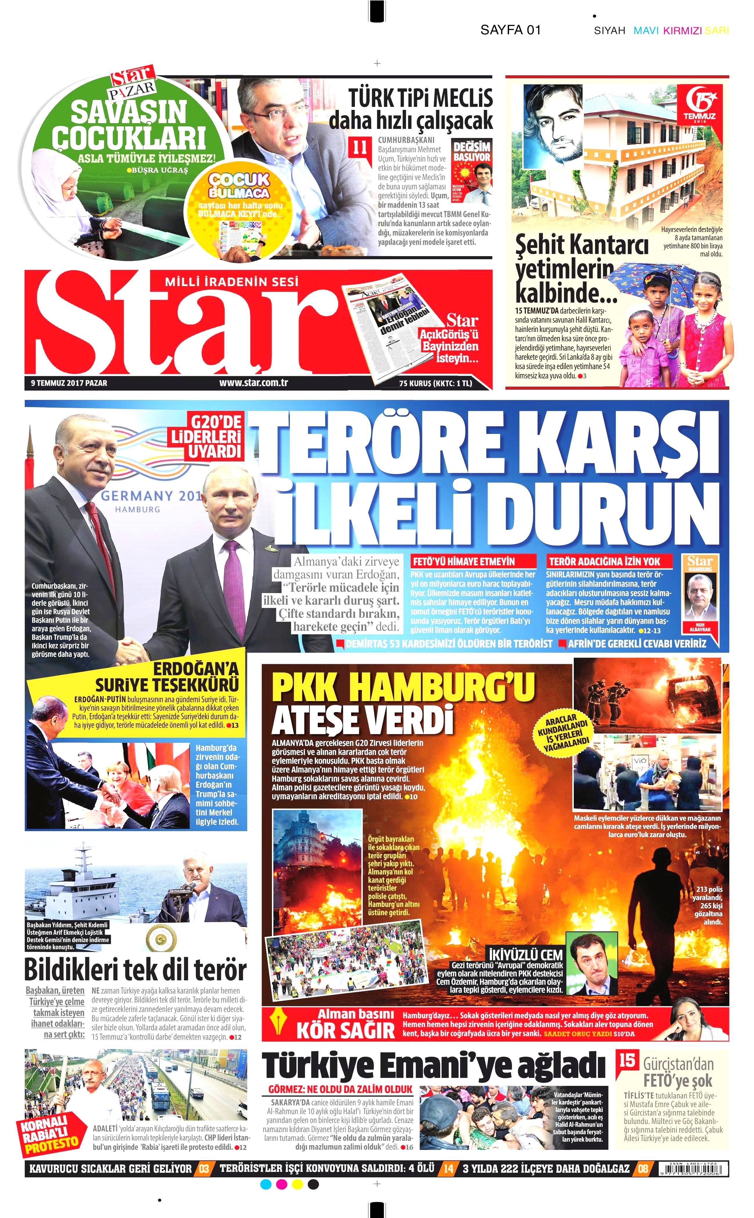 9 Temmuz 2017 Pazar gazete manşetleri - 14