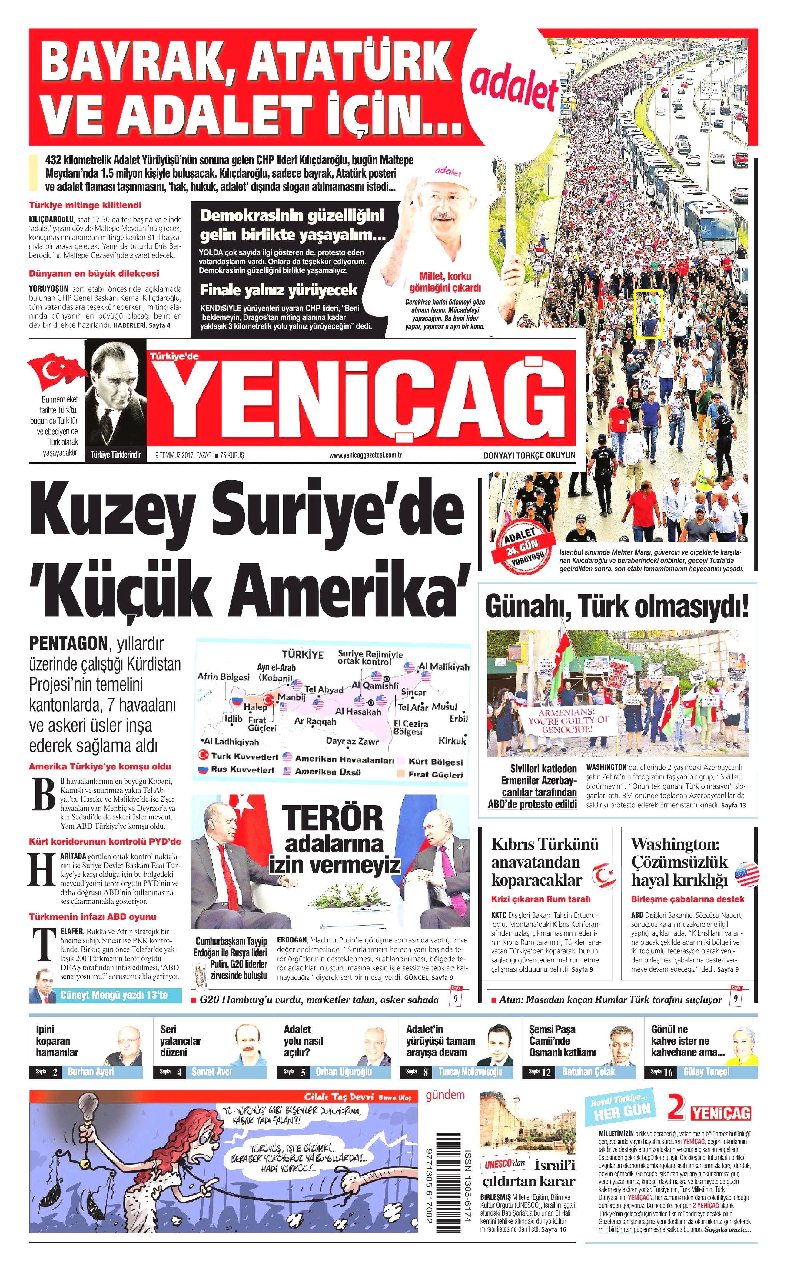 9 Temmuz 2017 Pazar gazete manşetleri - 20