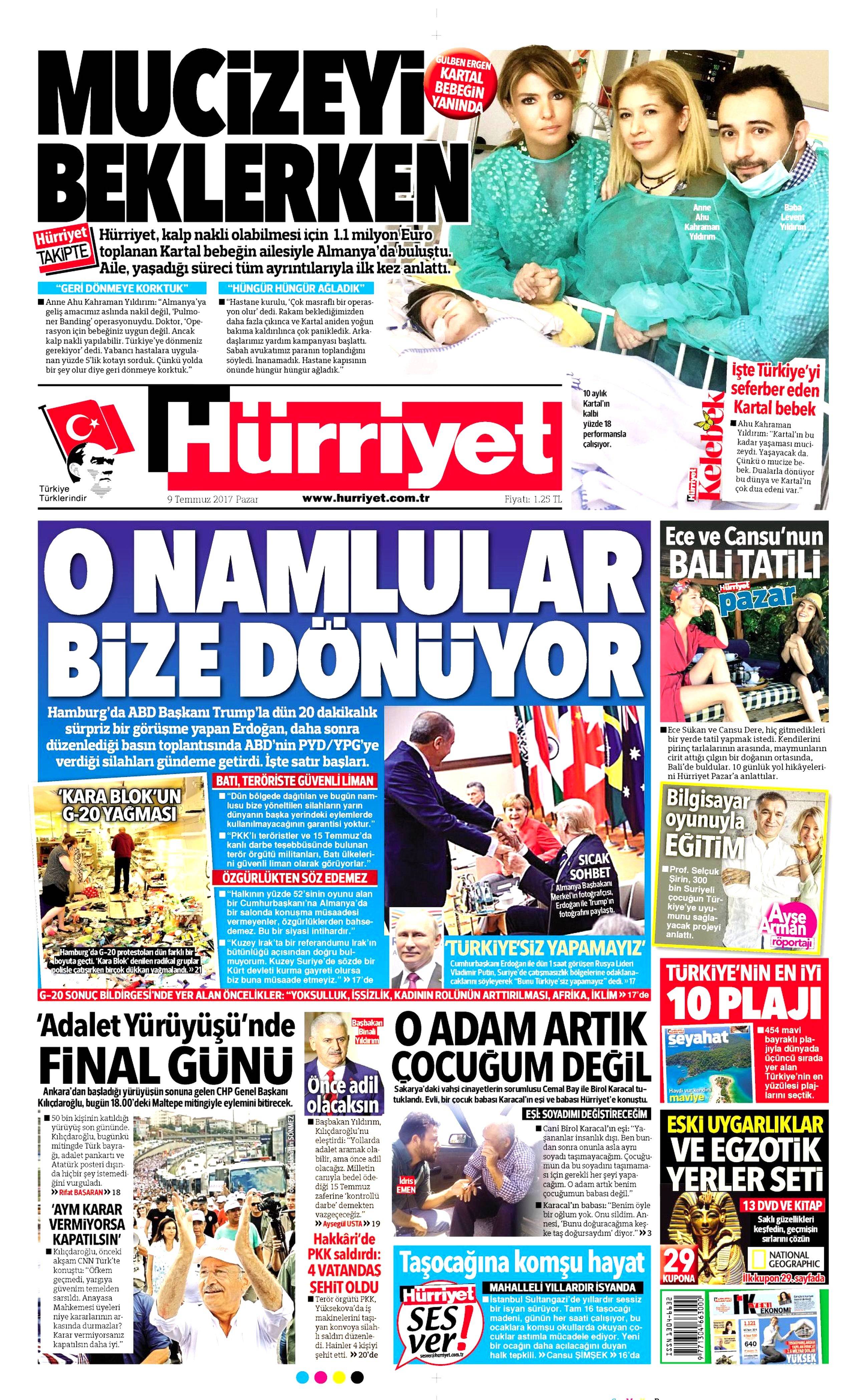 9 Temmuz 2017 Pazar gazete manşetleri - 6