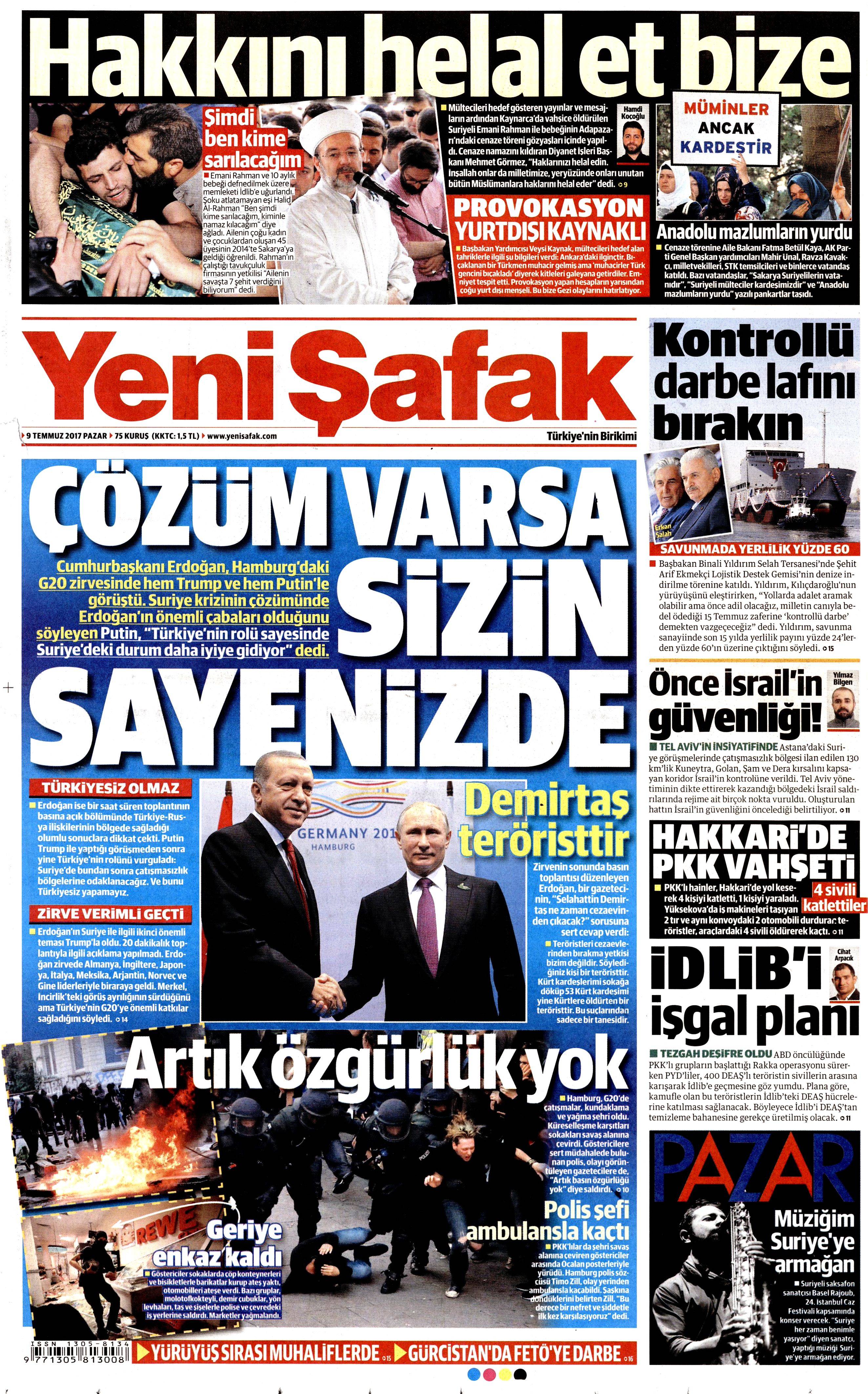 9 Temmuz 2017 Pazar gazete manşetleri - 23
