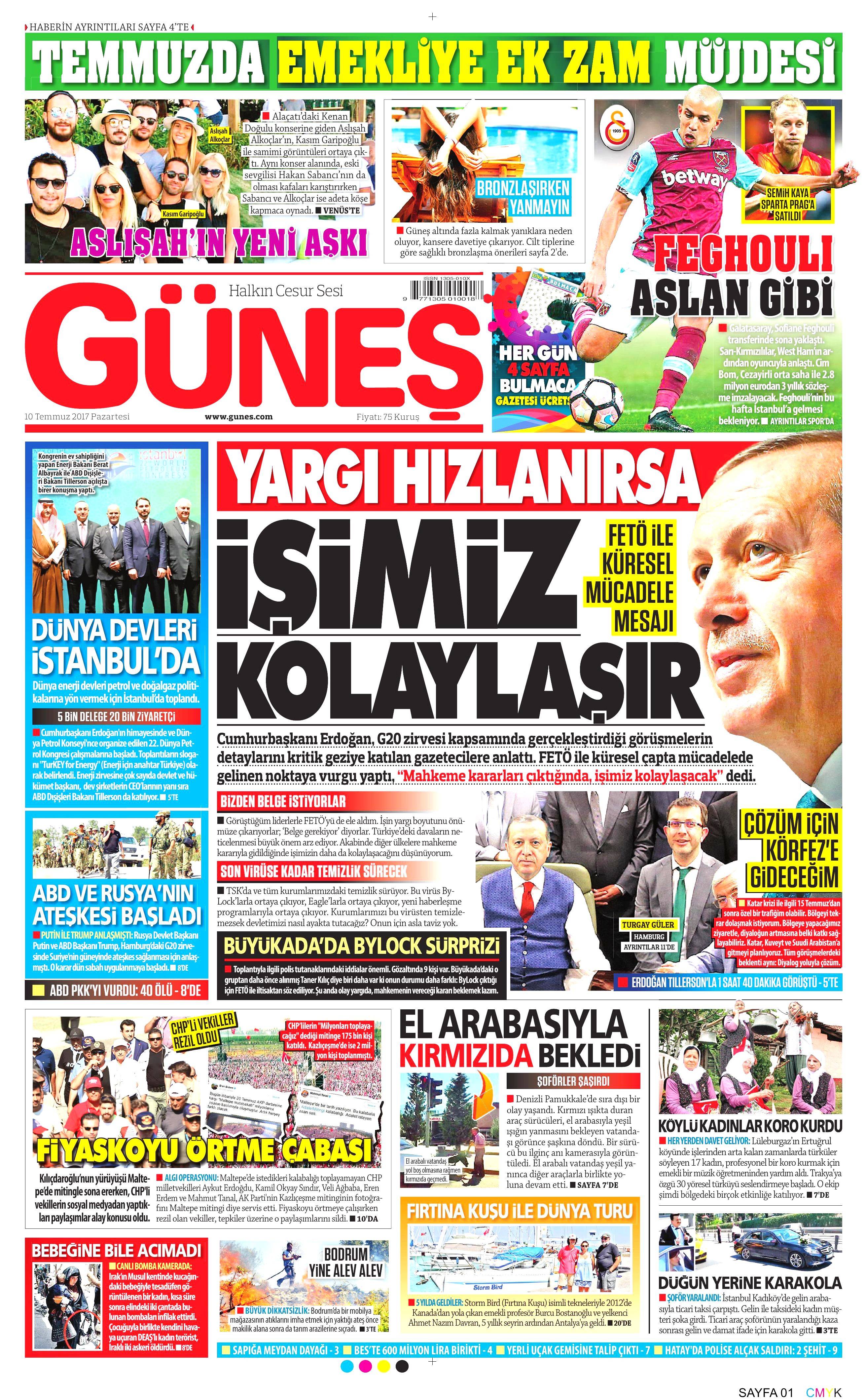 10 Temmuz 2017 Pazartesi gazete manşetleri - 4