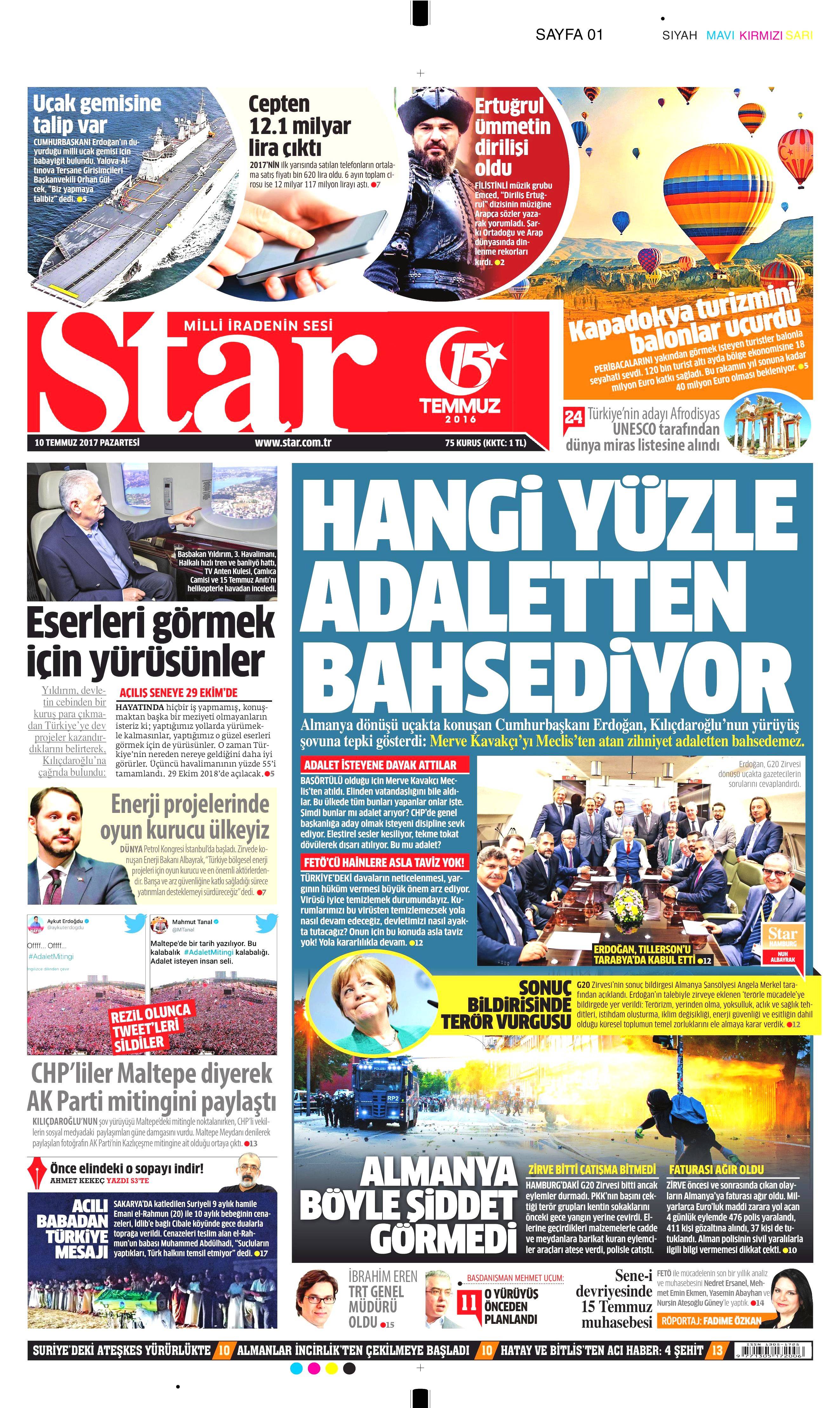 10 Temmuz 2017 Pazartesi gazete manşetleri - 14