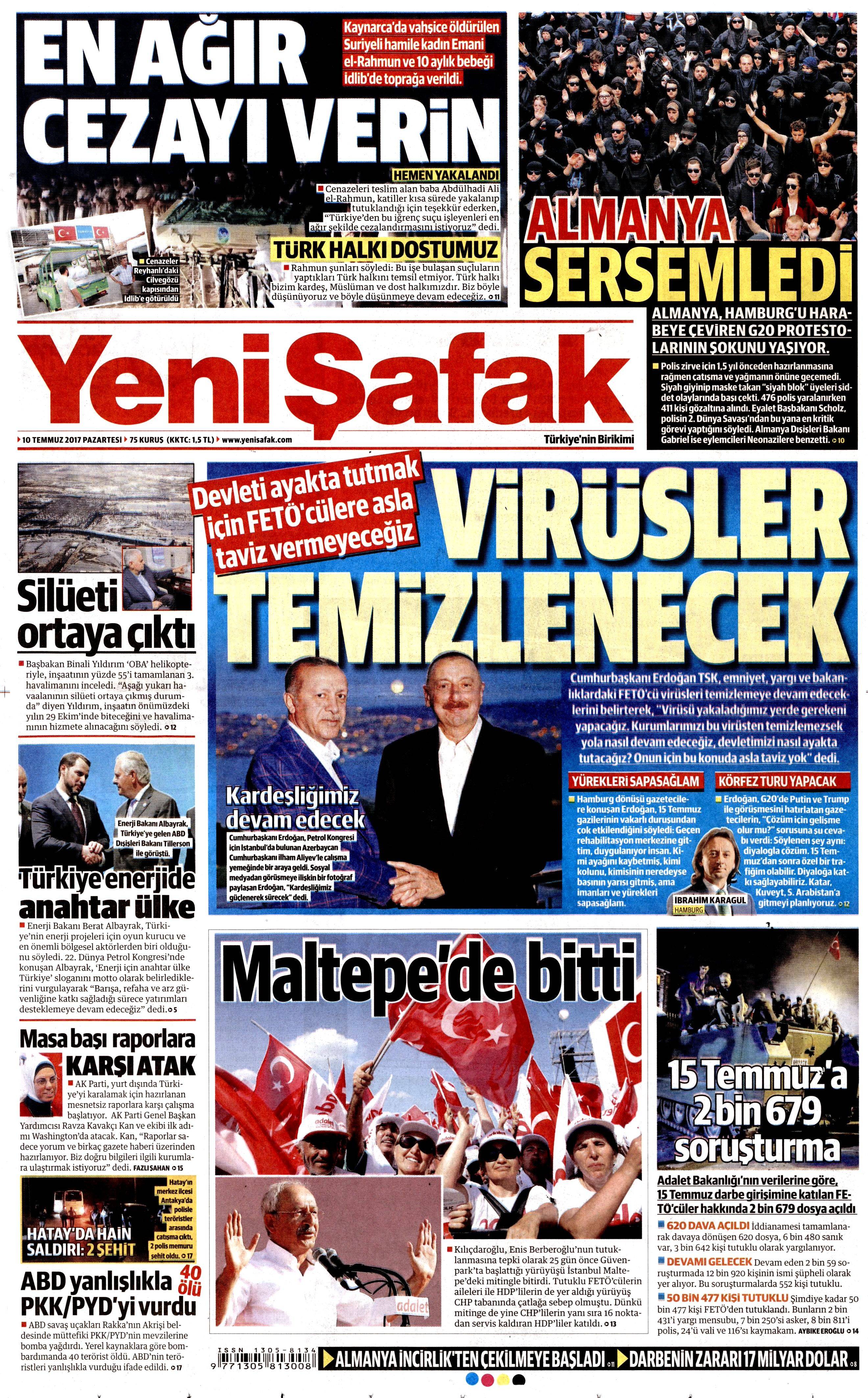 10 Temmuz 2017 Pazartesi gazete manşetleri - 24
