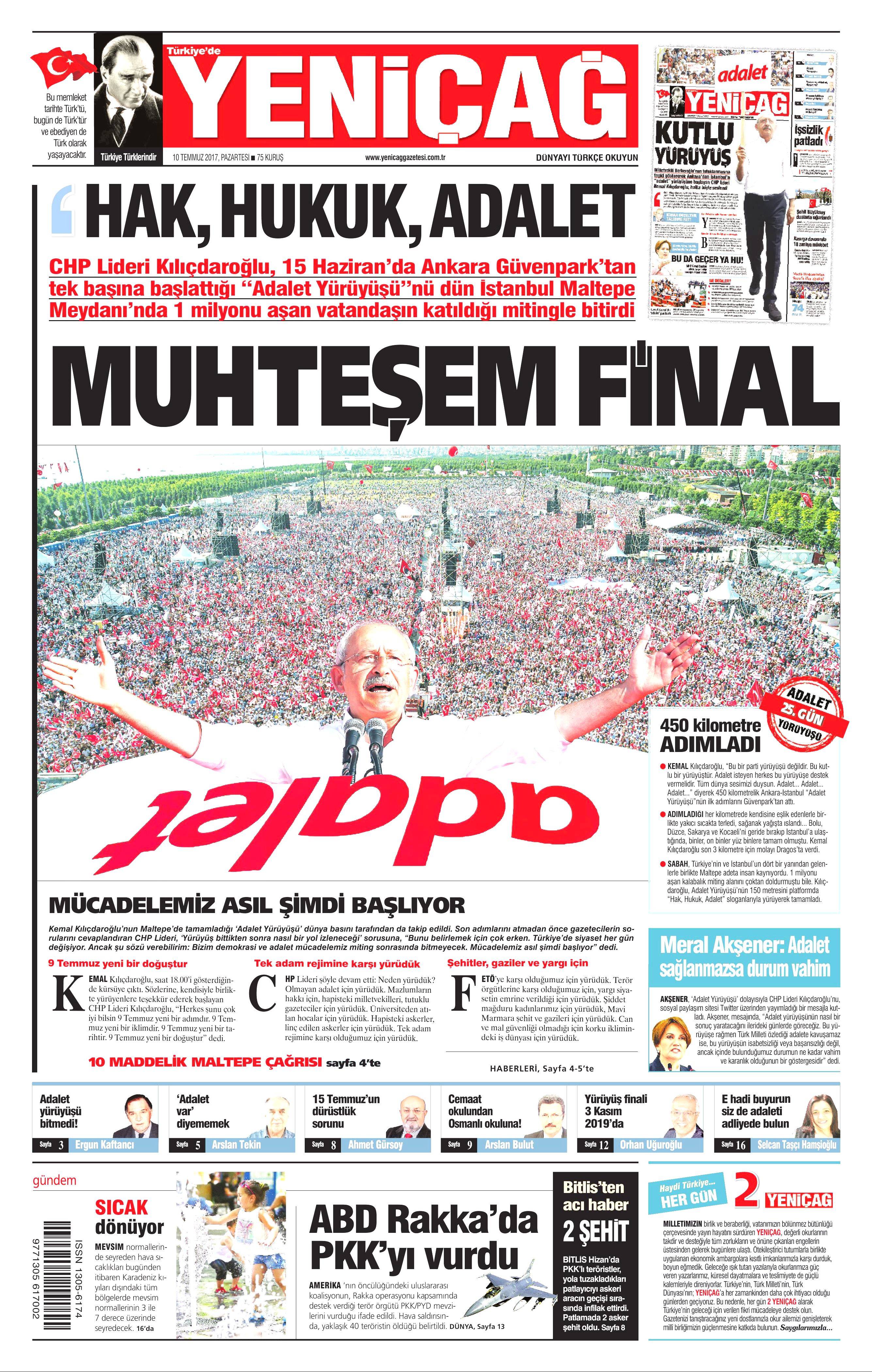 10 Temmuz 2017 Pazartesi gazete manşetleri - 21