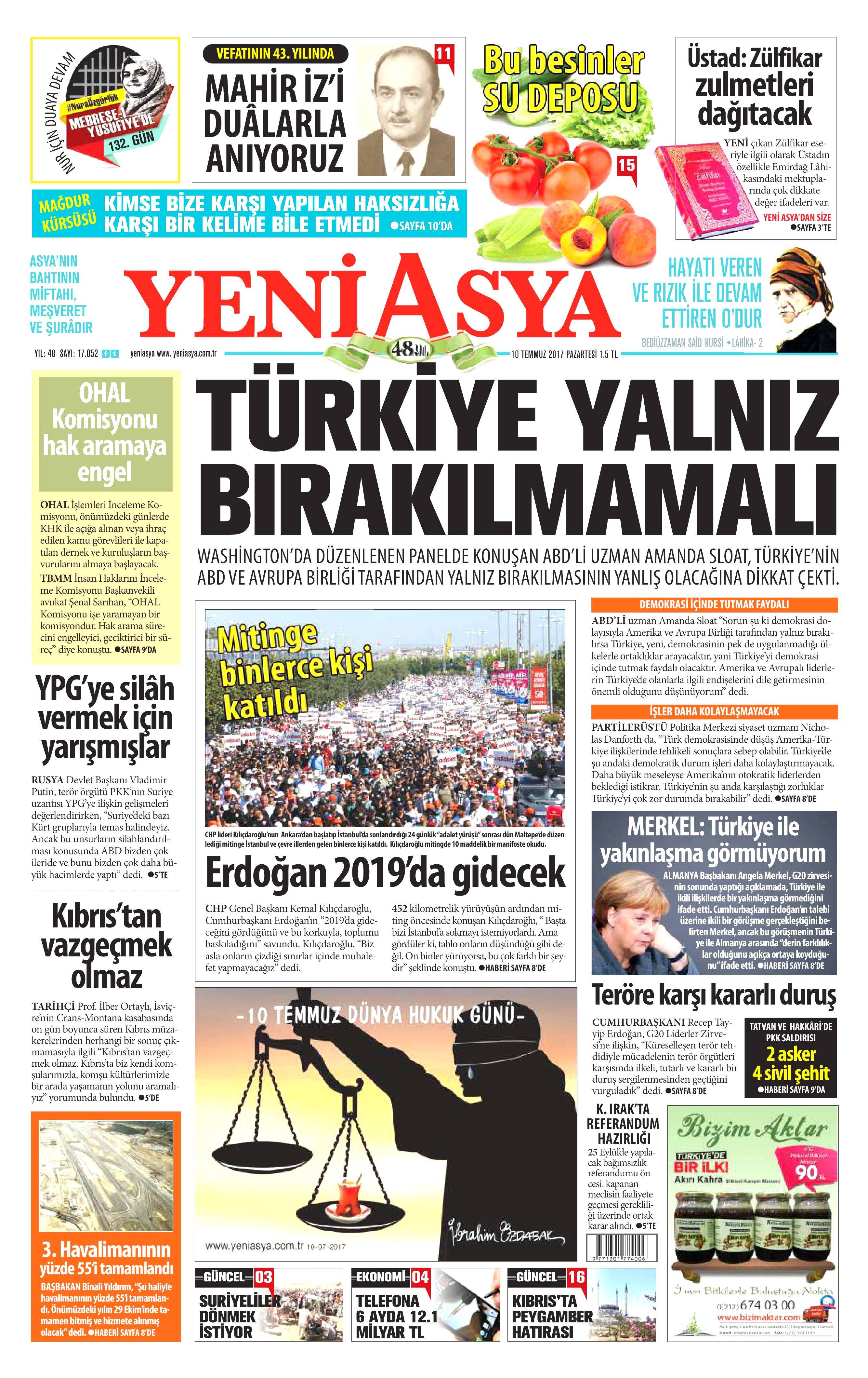 10 Temmuz 2017 Pazartesi gazete manşetleri - 19