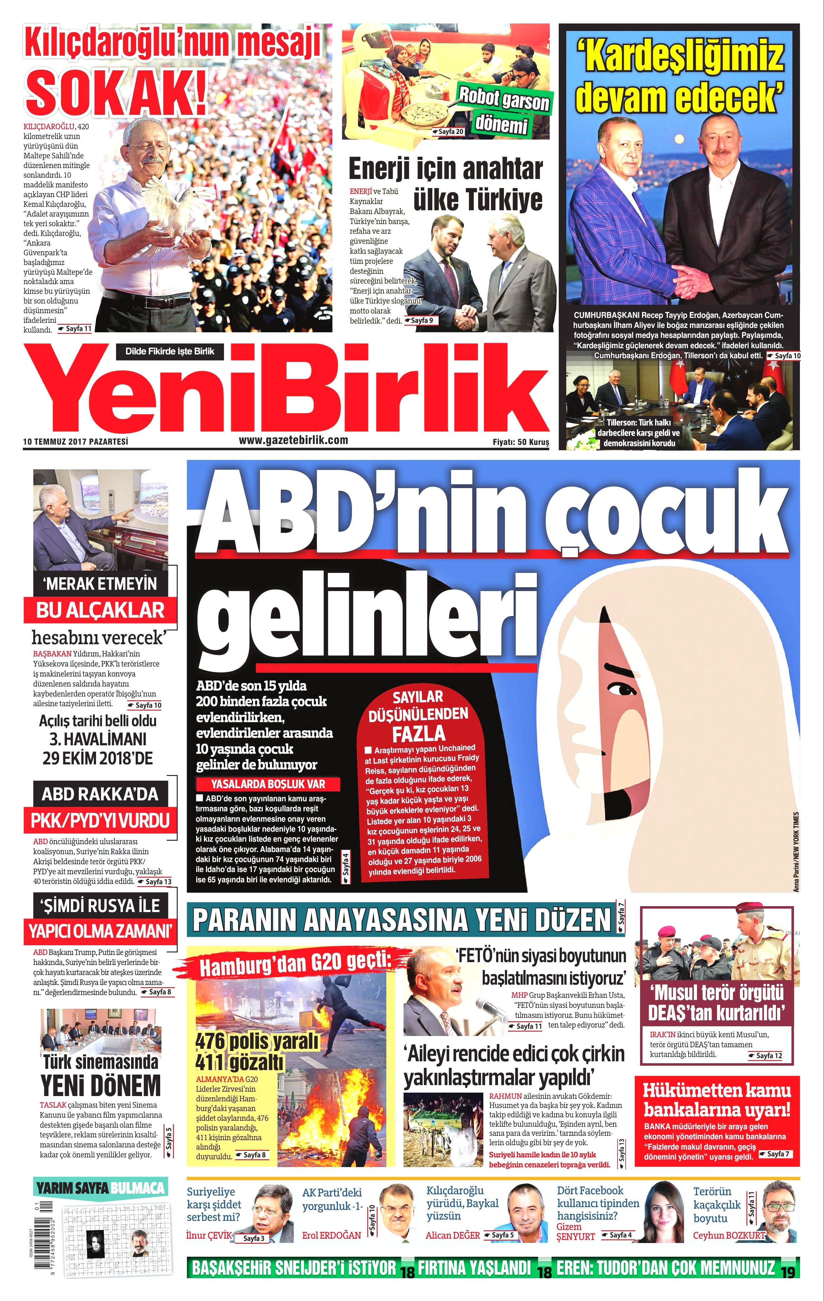 10 Temmuz 2017 Pazartesi gazete manşetleri - 20