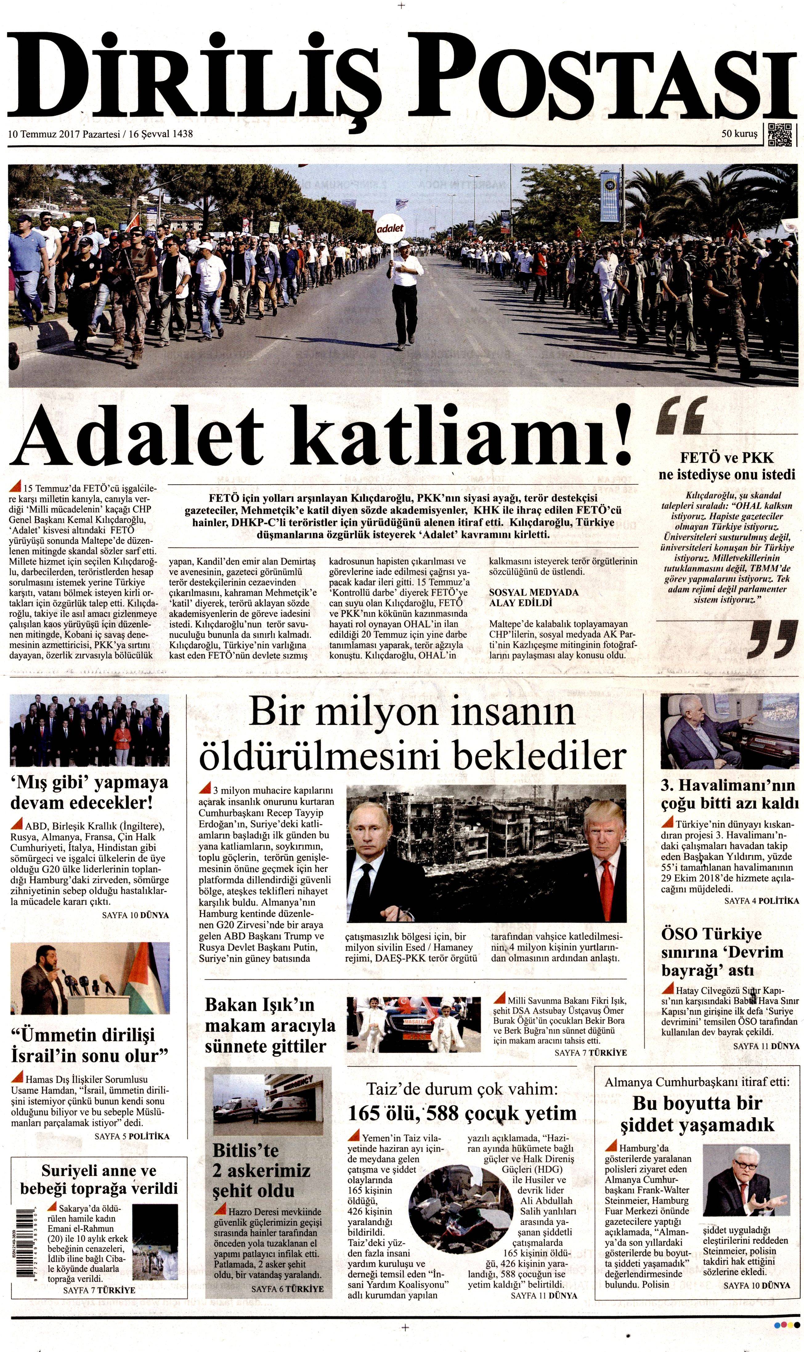 10 Temmuz 2017 Pazartesi gazete manşetleri - 3