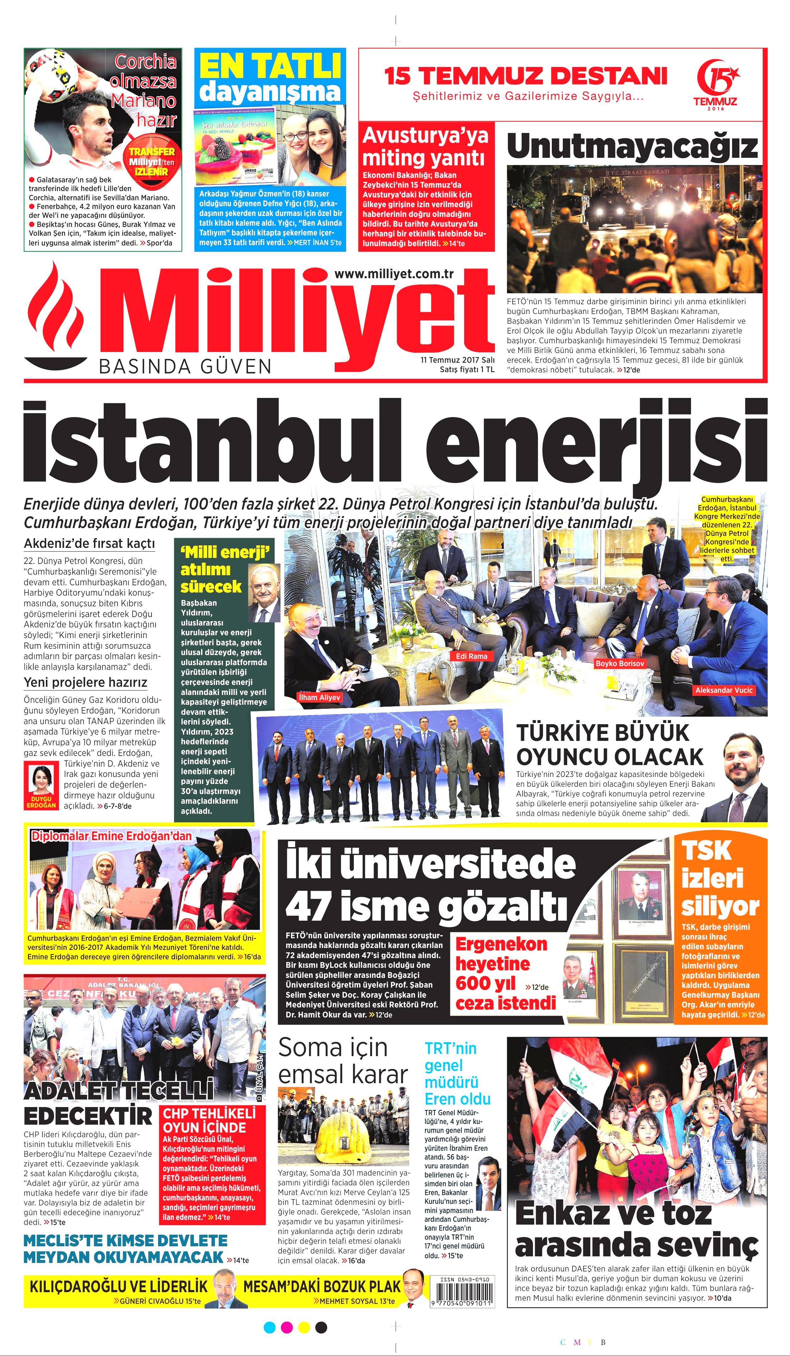 11 Temmuz 2017 Salı gazete manşetleri - 14