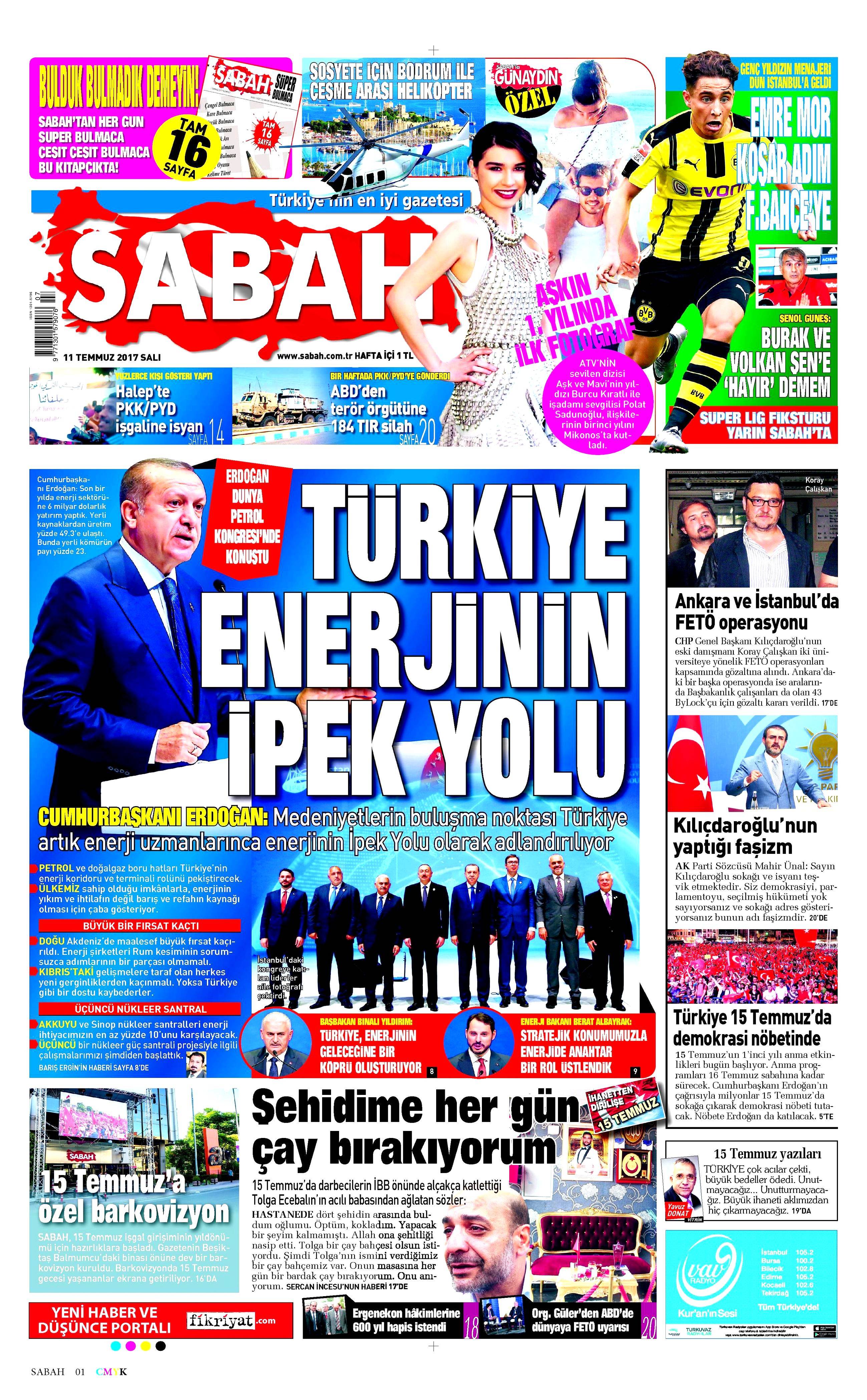 11 Temmuz 2017 Salı gazete manşetleri - 18