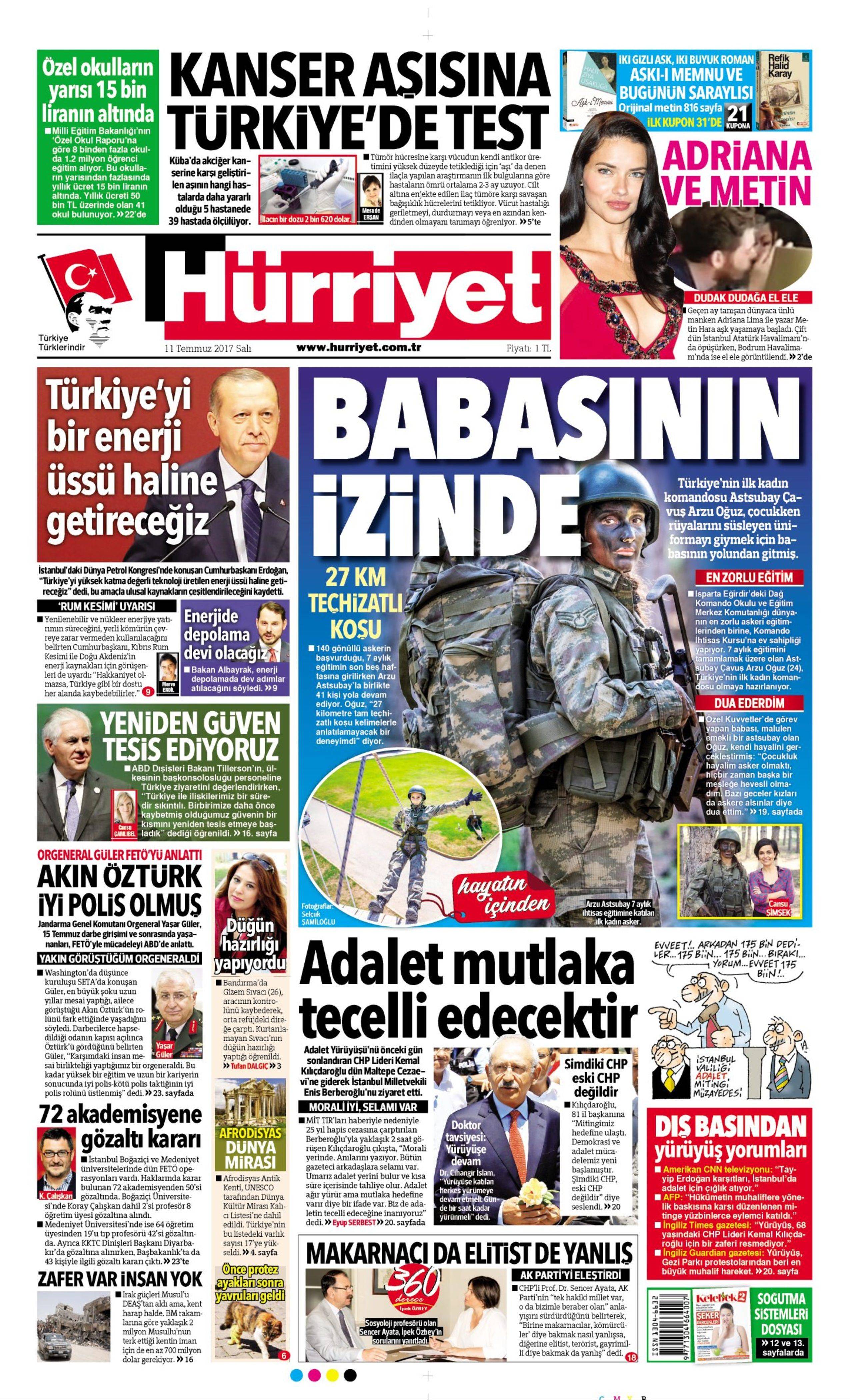 11 Temmuz 2017 Salı gazete manşetleri - 20