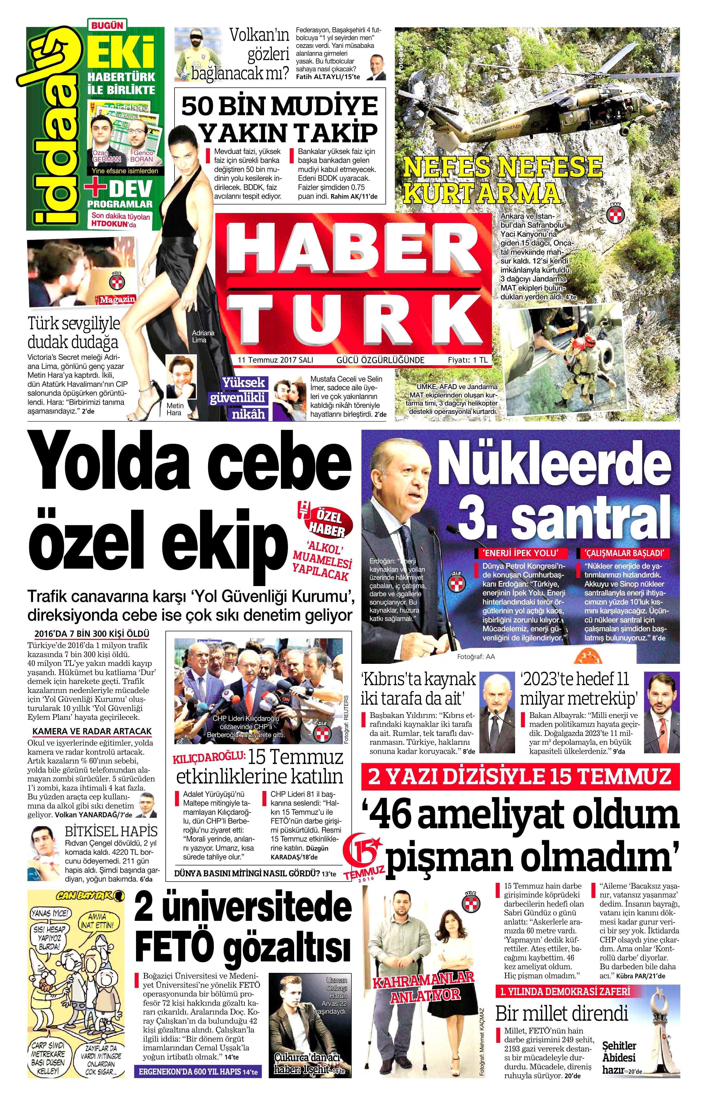 11 Temmuz 2017 Salı gazete manşetleri - 24