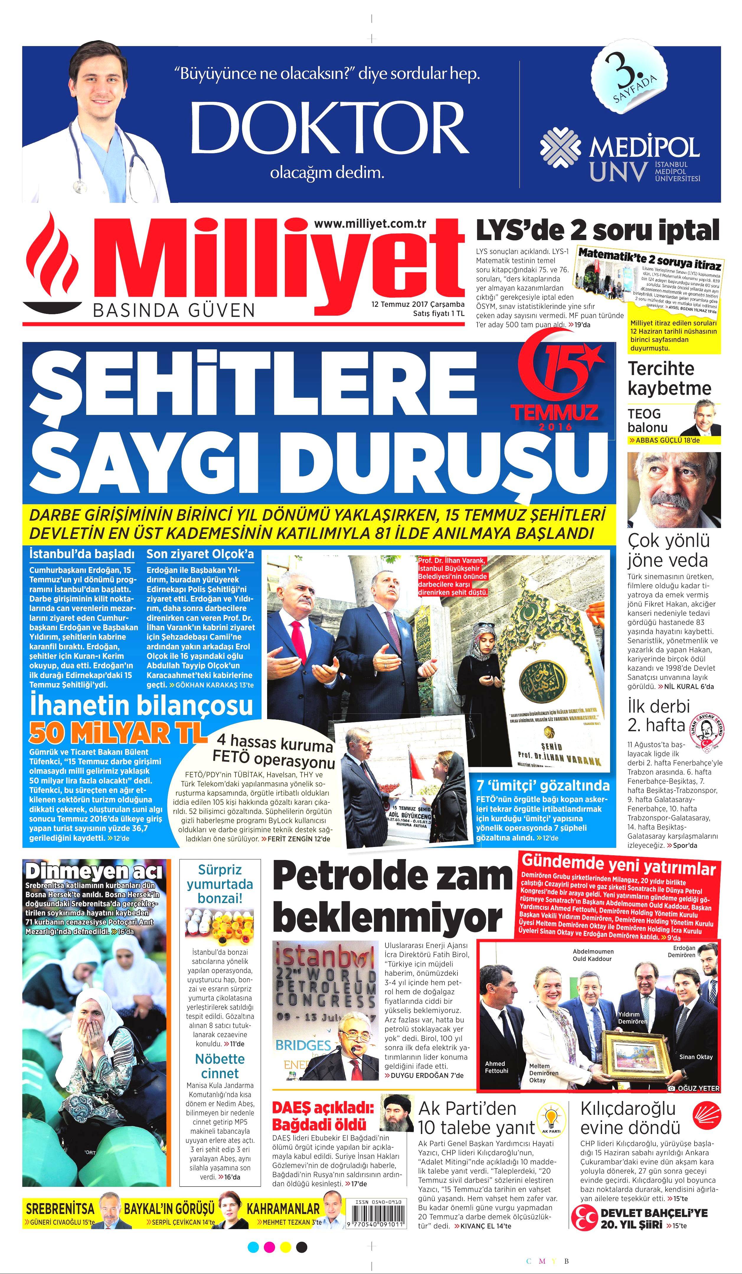 12 Temmuz 2017 Çarşamba gazete manşetleri - 10