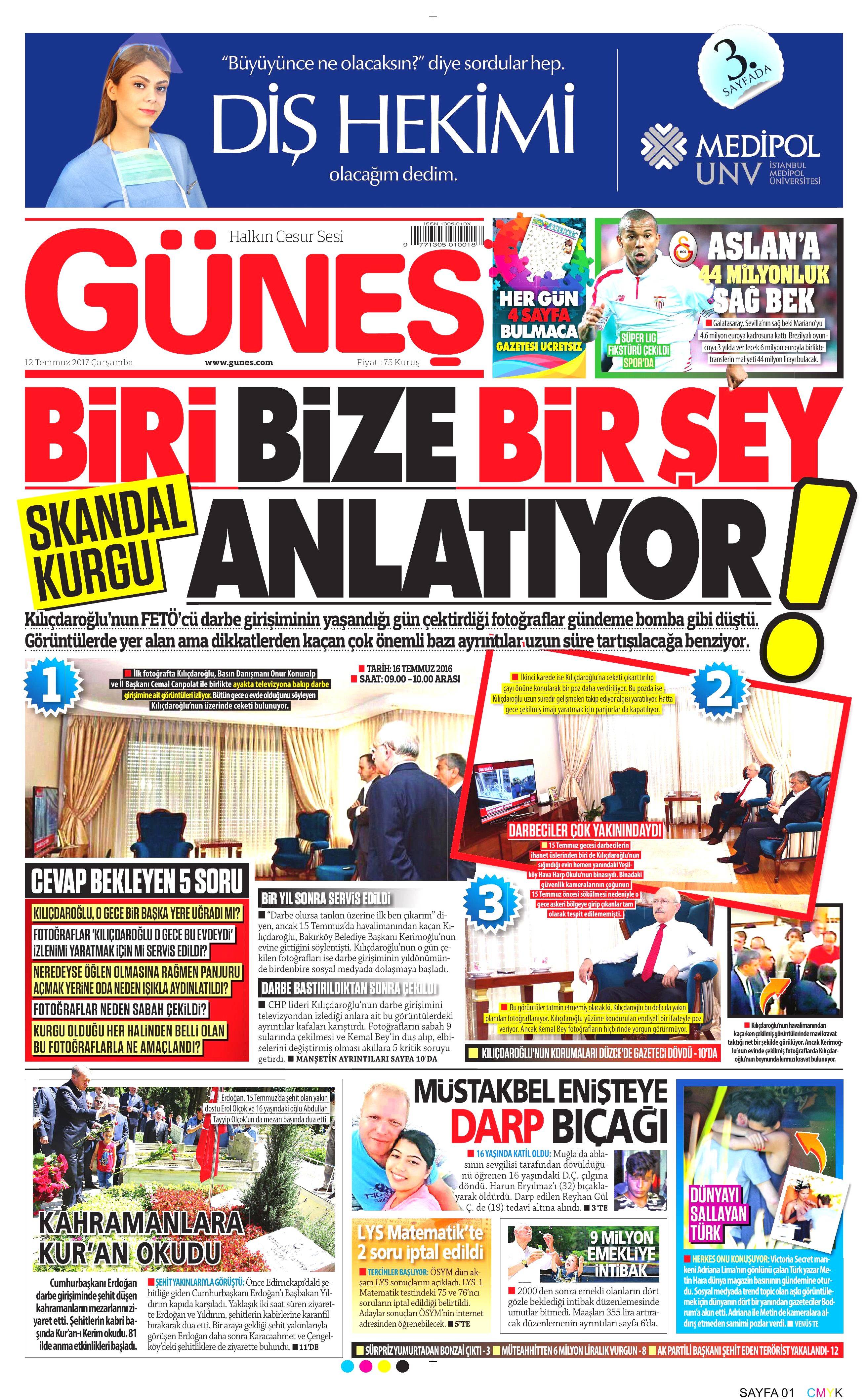 12 Temmuz 2017 Çarşamba gazete manşetleri - 4