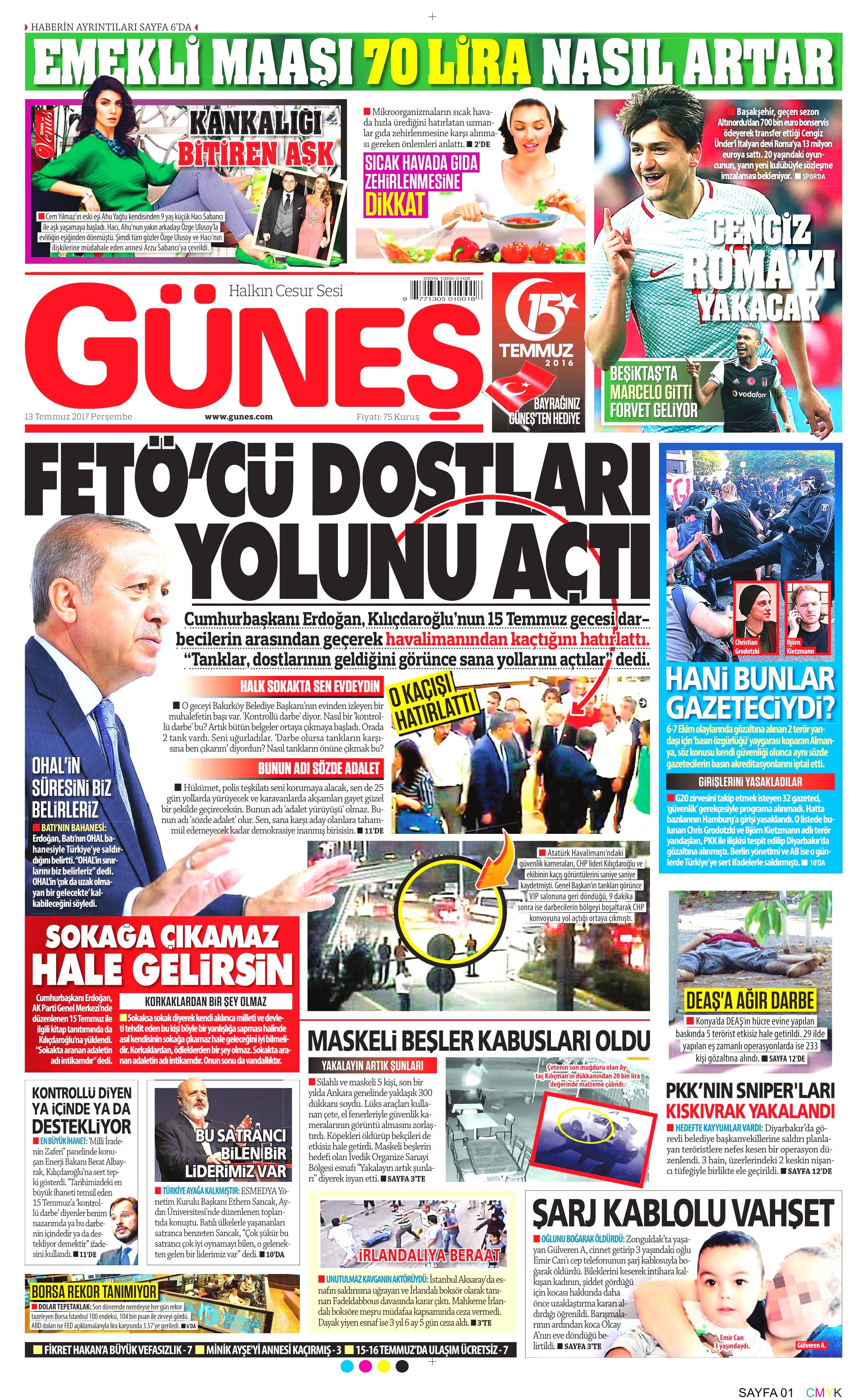 13 Temmuz 2017 Perşembe gazete manşetleri - 4