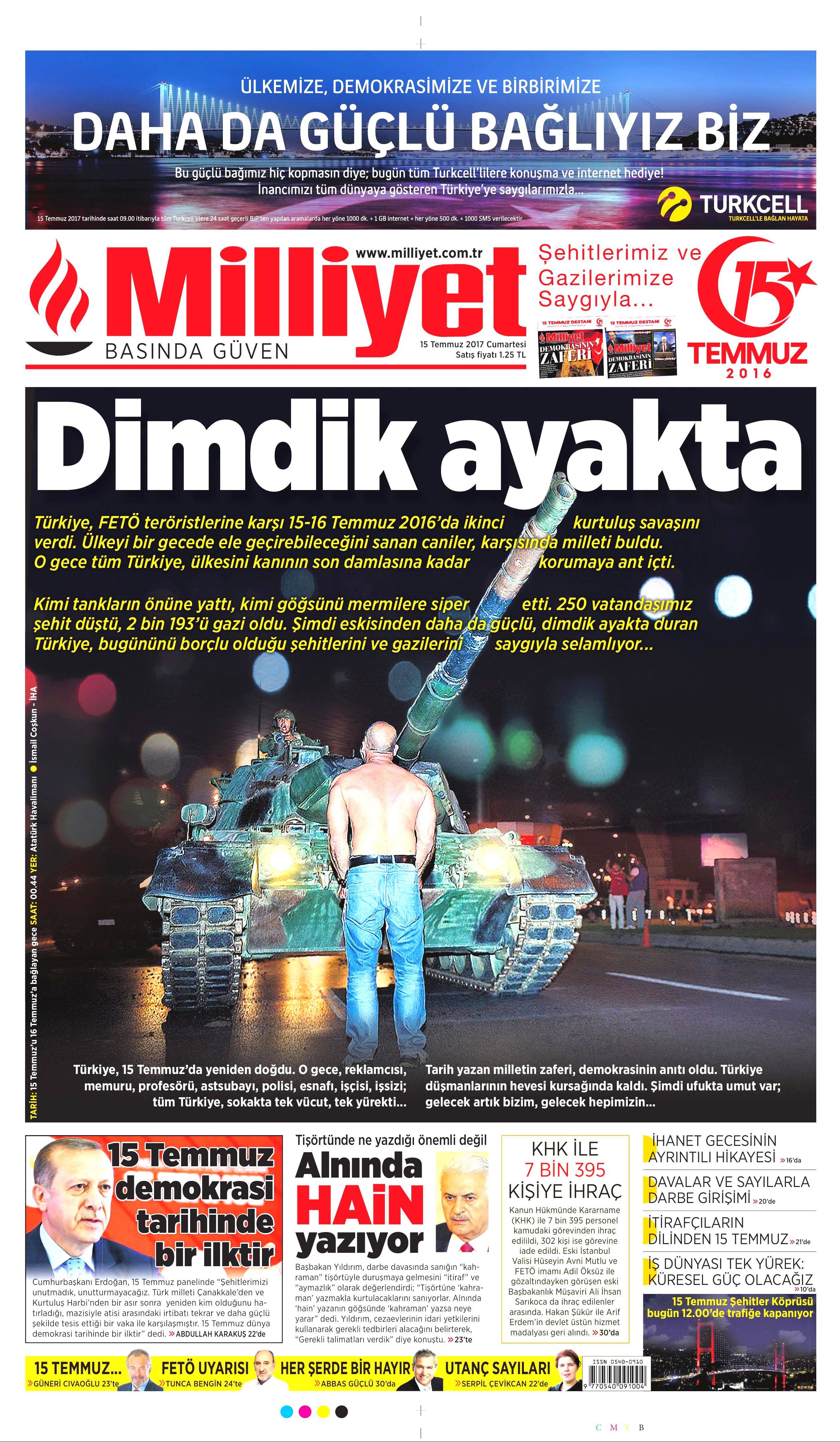 15 Temmuz 2017 Cumartesi gazete manşetleri - 11