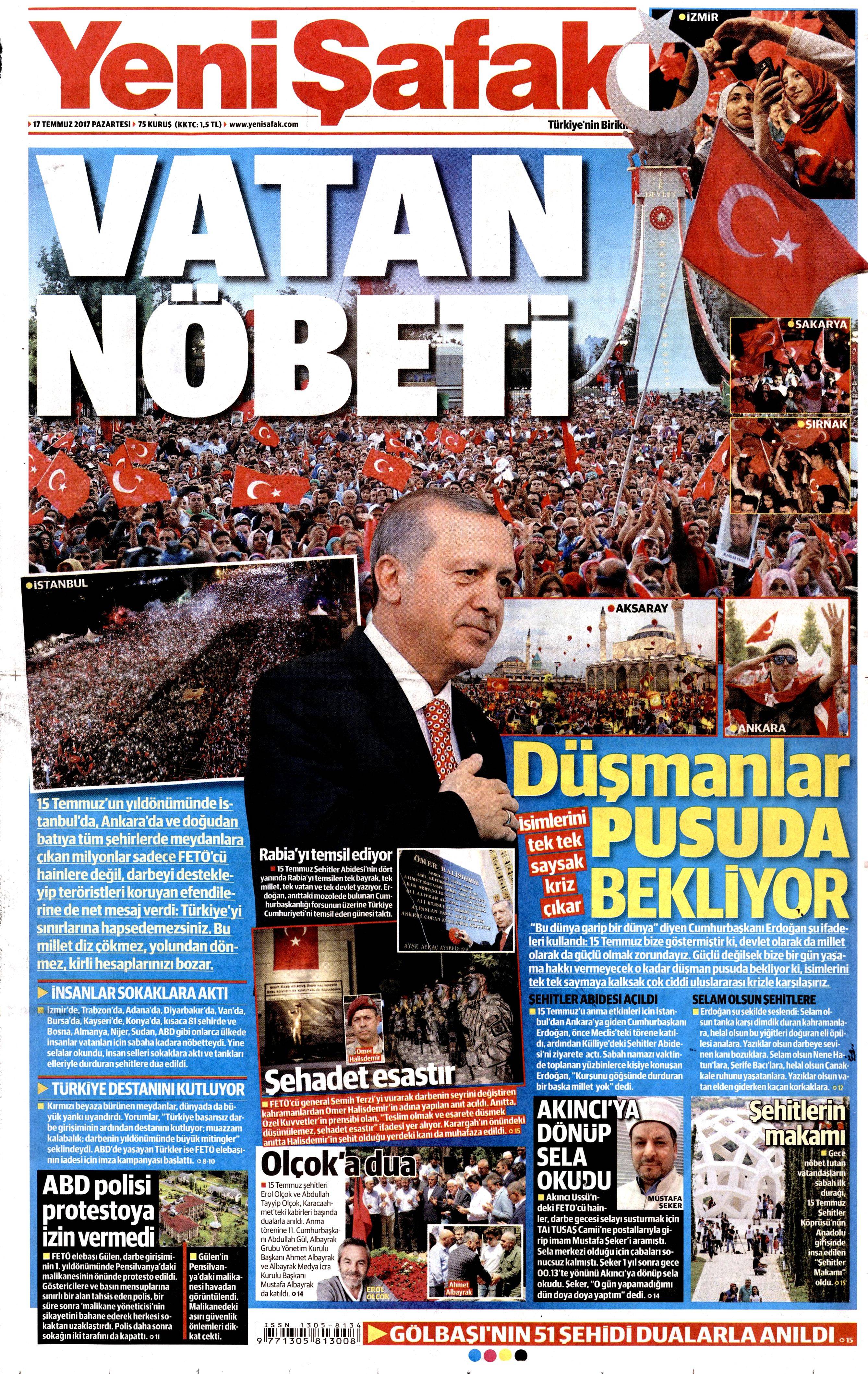 17 Temmuz 2017 Pazartesi gazete manşetleri - 24