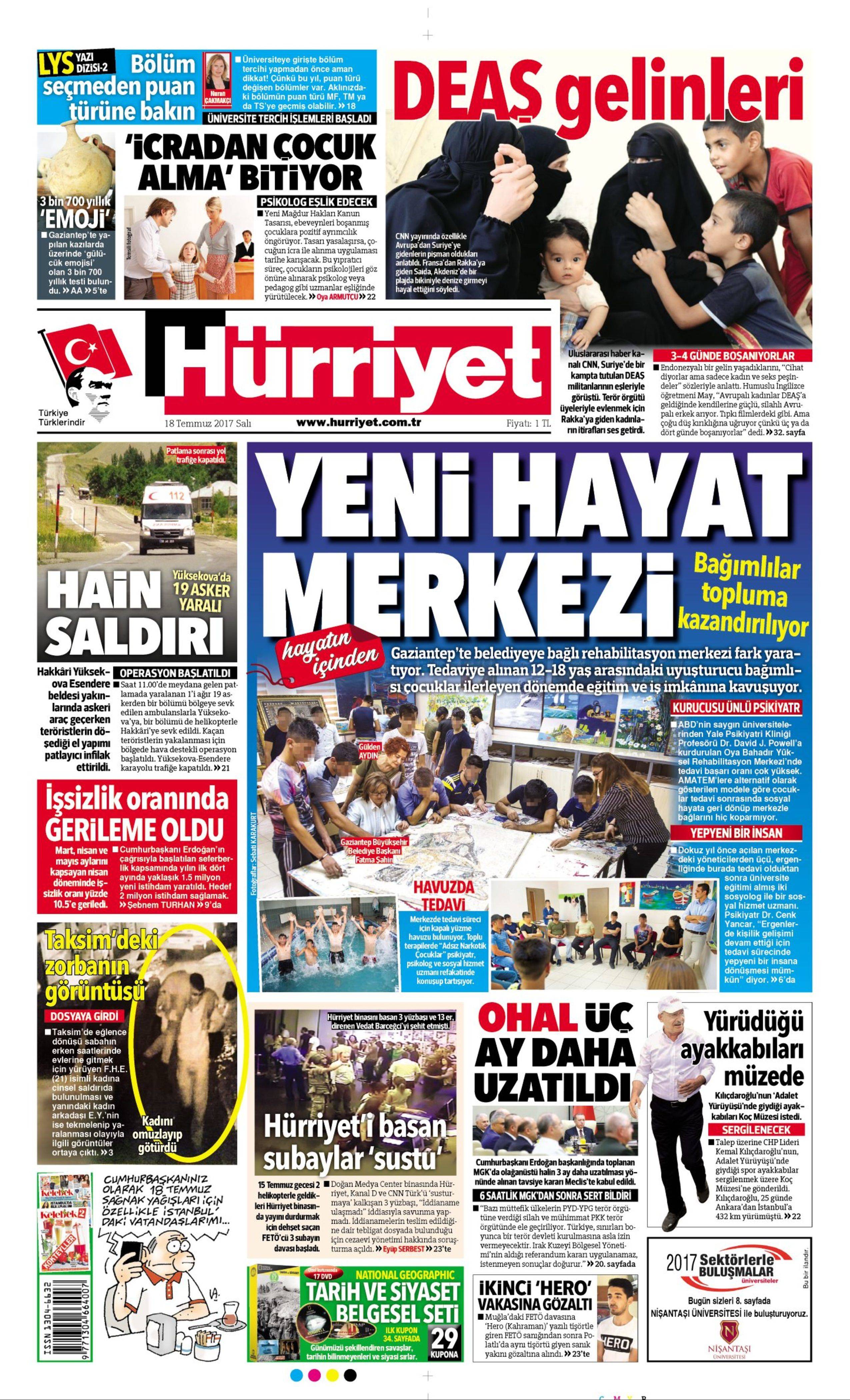 18 Temmuz 2017 Salı gazete manşetleri - 6