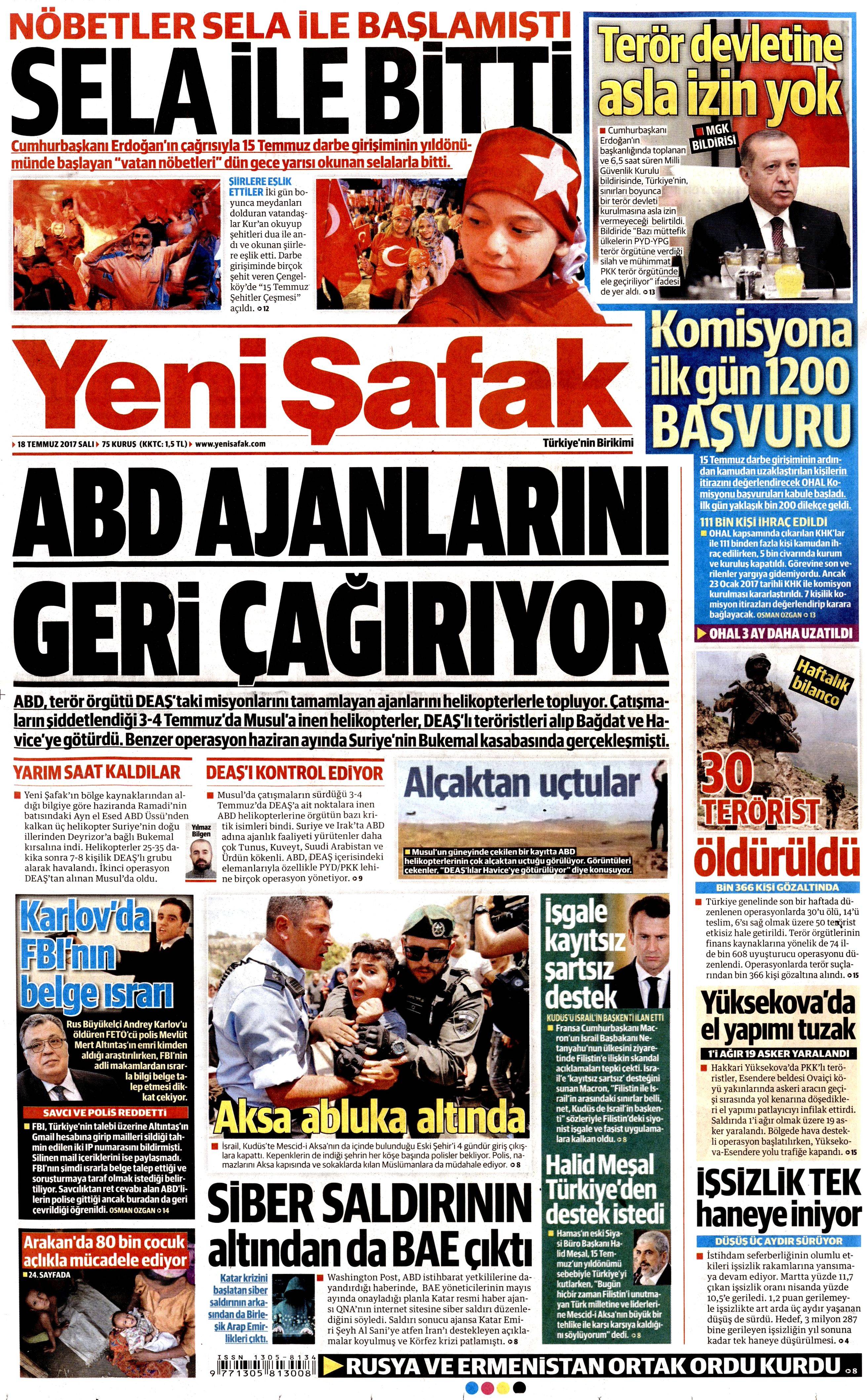 18 Temmuz 2017 Salı gazete manşetleri - 24