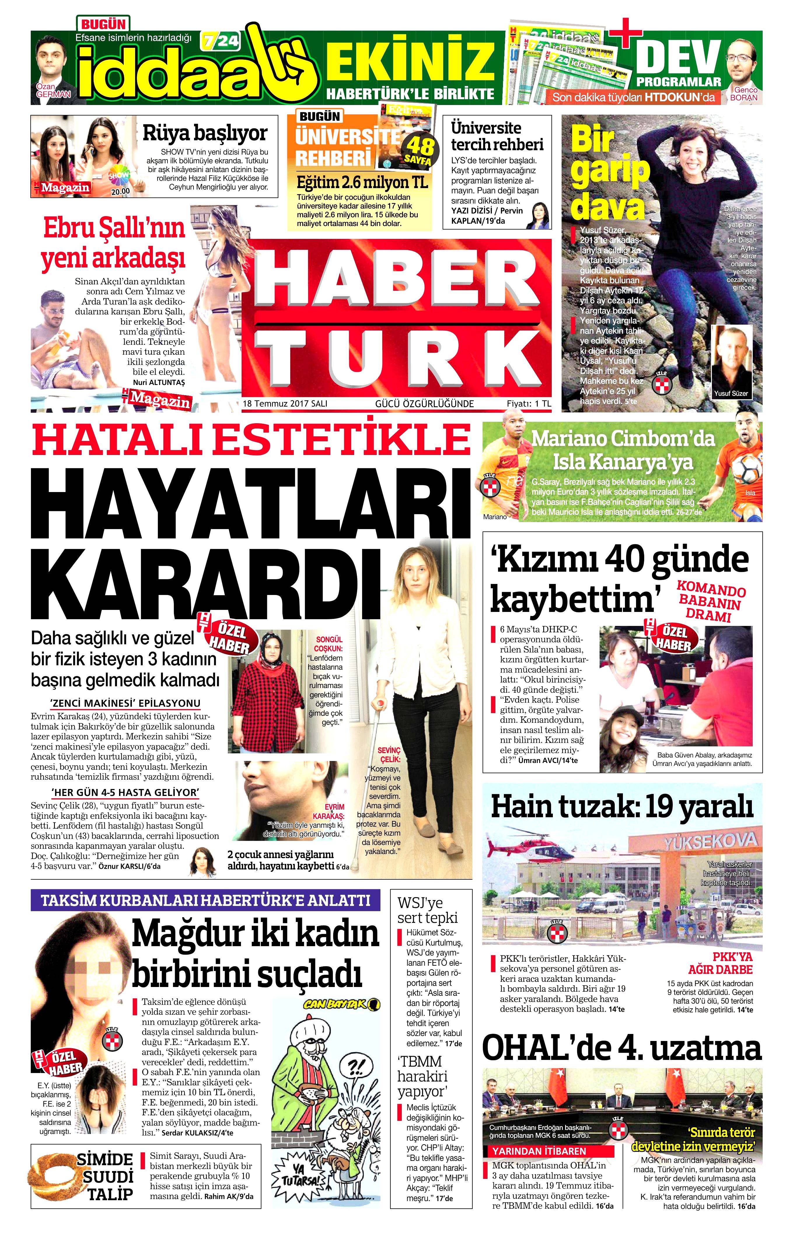 18 Temmuz 2017 Salı gazete manşetleri - 5