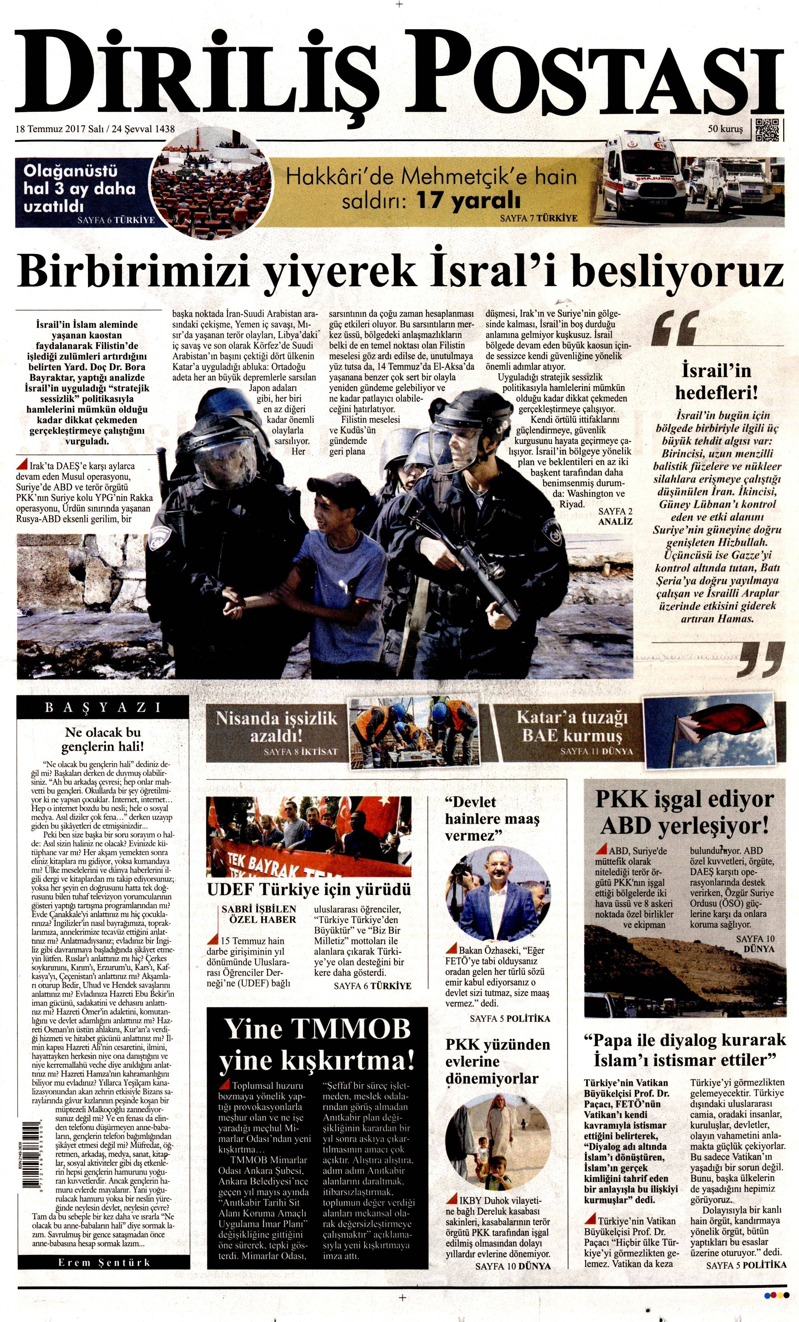 18 Temmuz 2017 Salı gazete manşetleri - 3