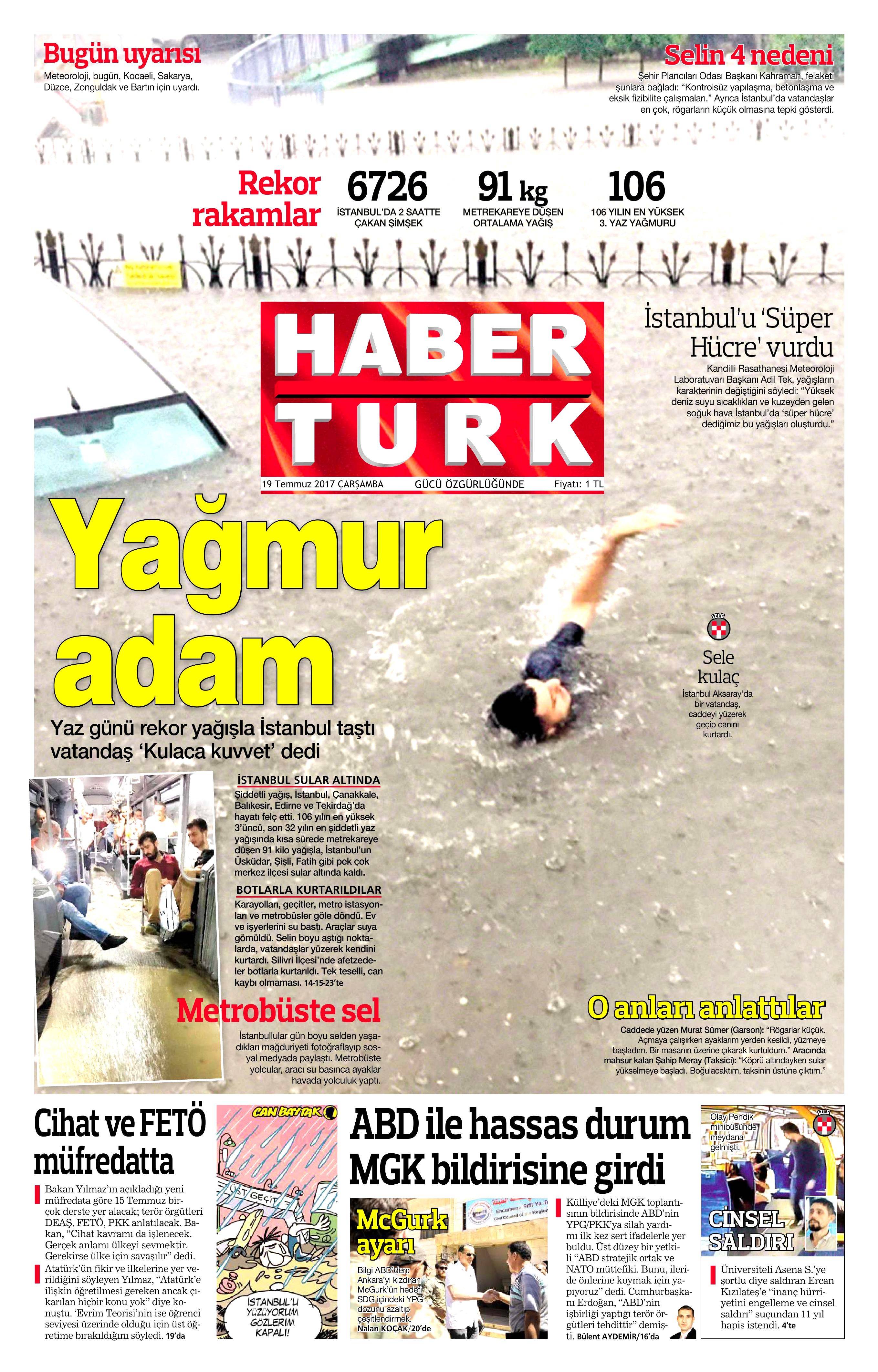 19 Temmuz 2017 Çarşamba gazete manşetleri - 10