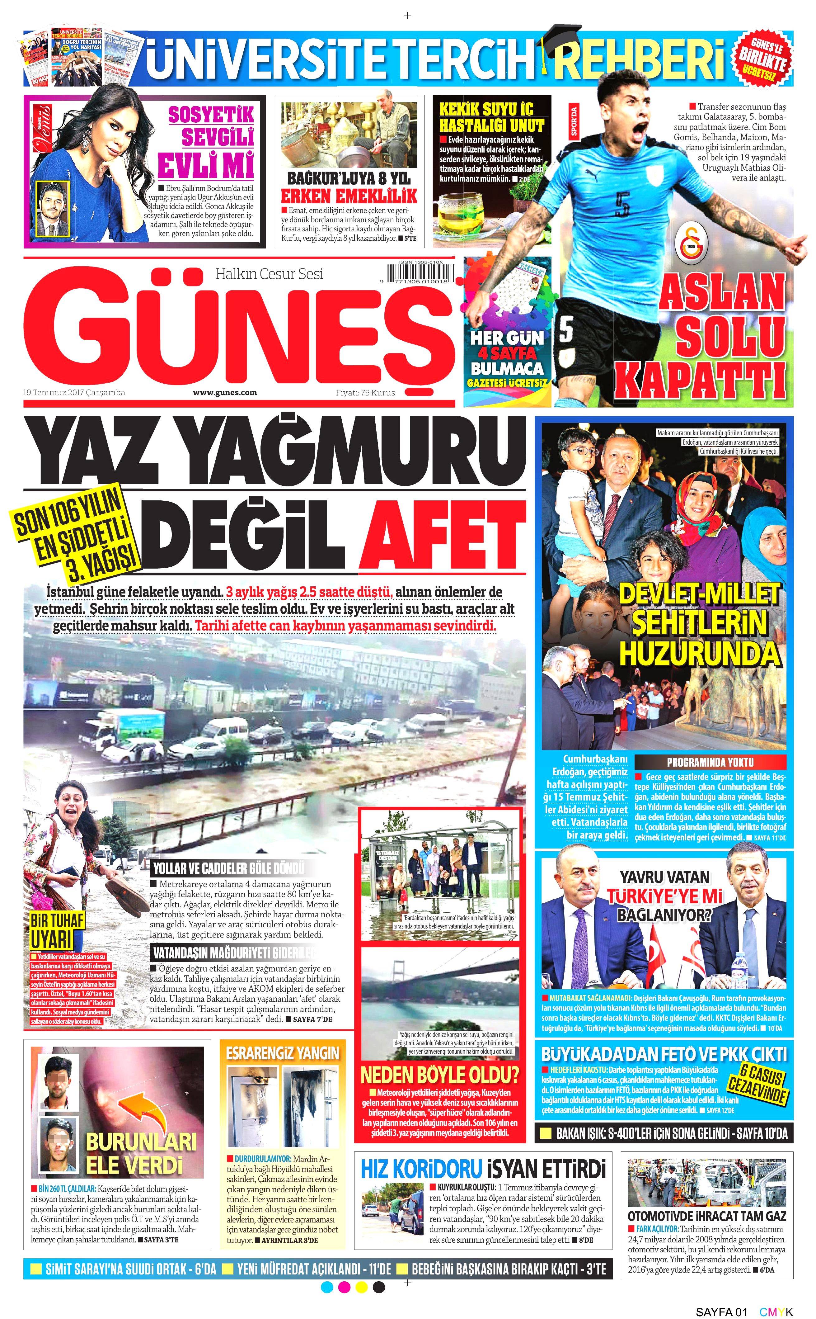 19 Temmuz 2017 Çarşamba gazete manşetleri - 8