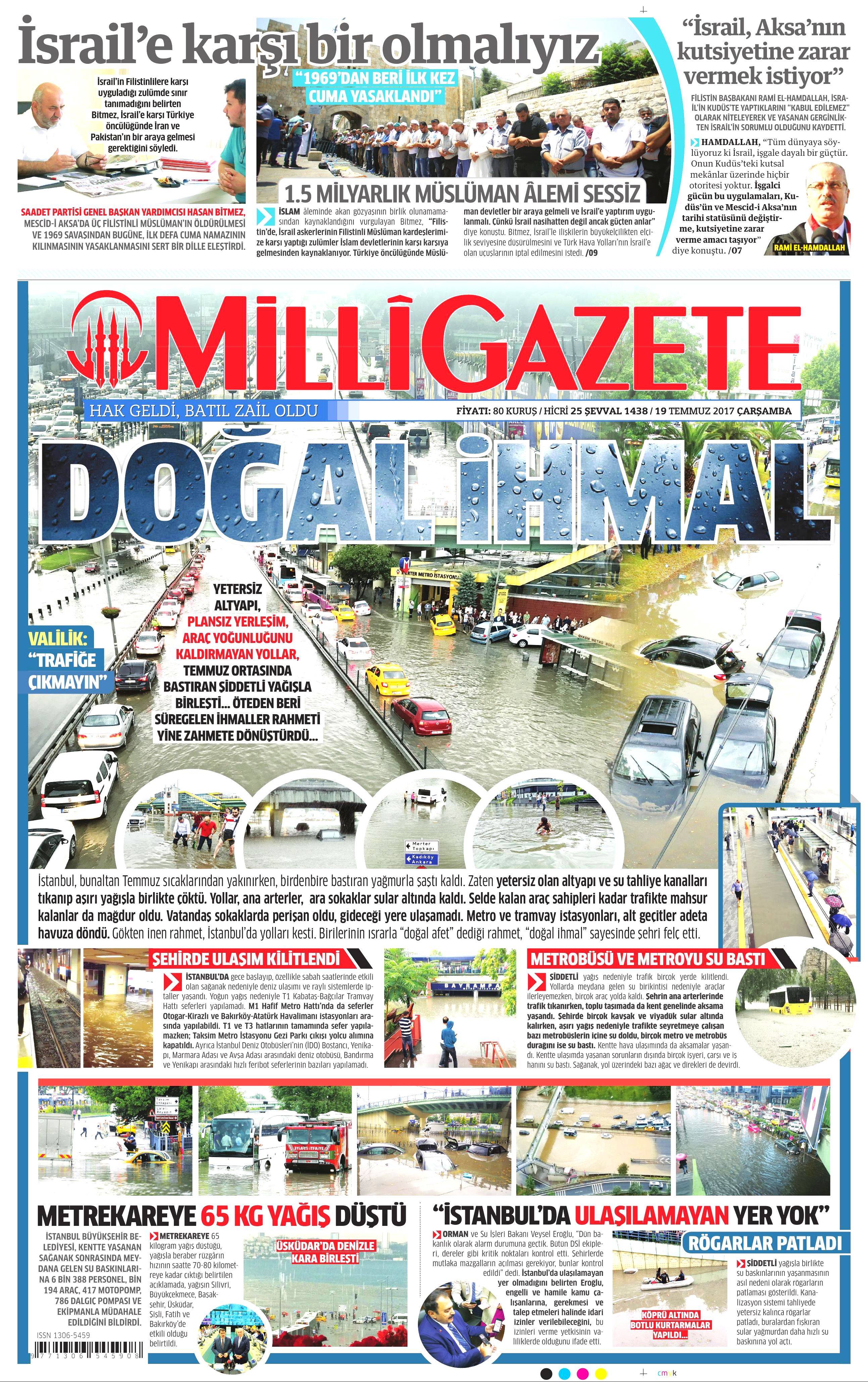 19 Temmuz 2017 Çarşamba gazete manşetleri - 16