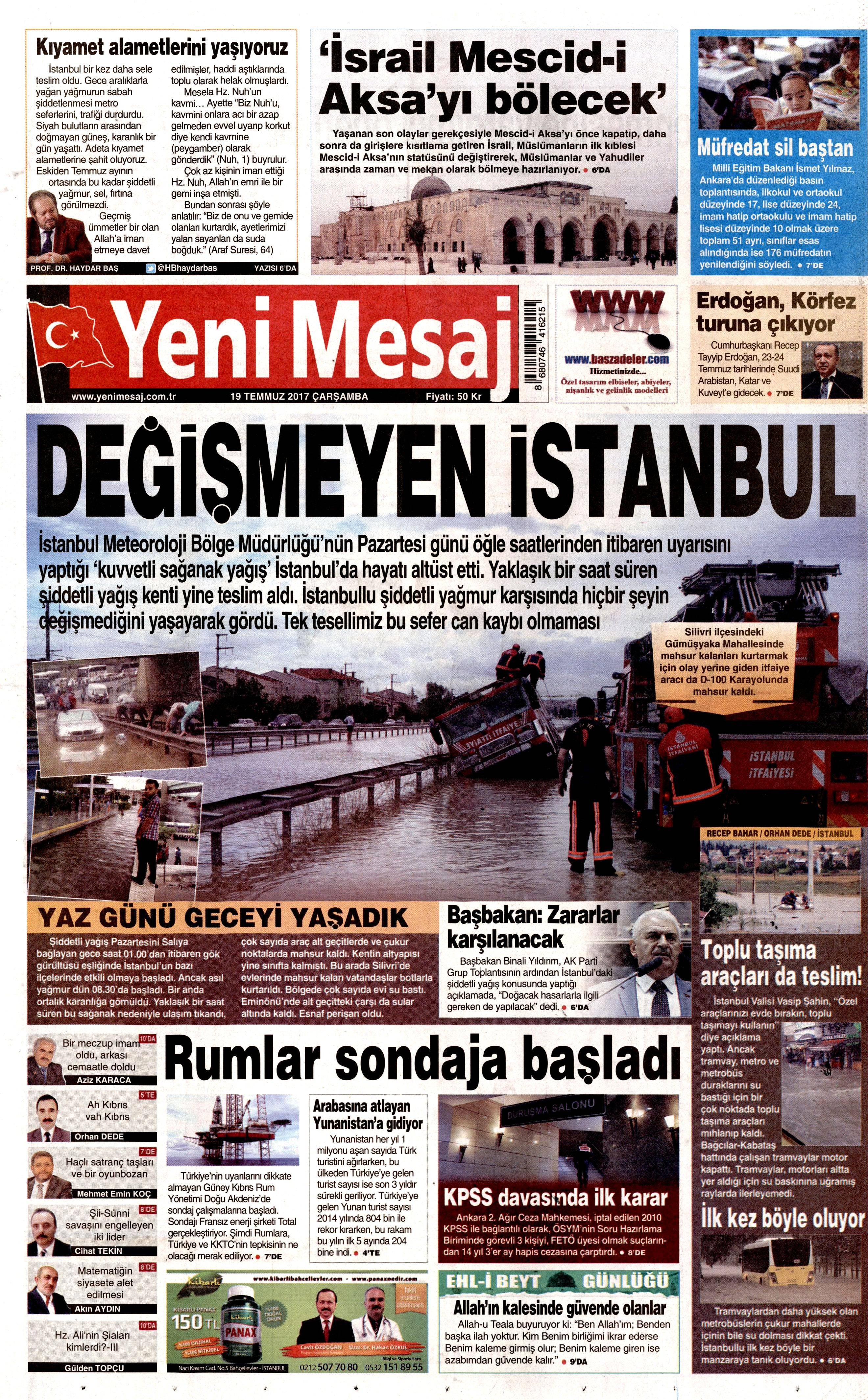 19 Temmuz 2017 Çarşamba gazete manşetleri - 29