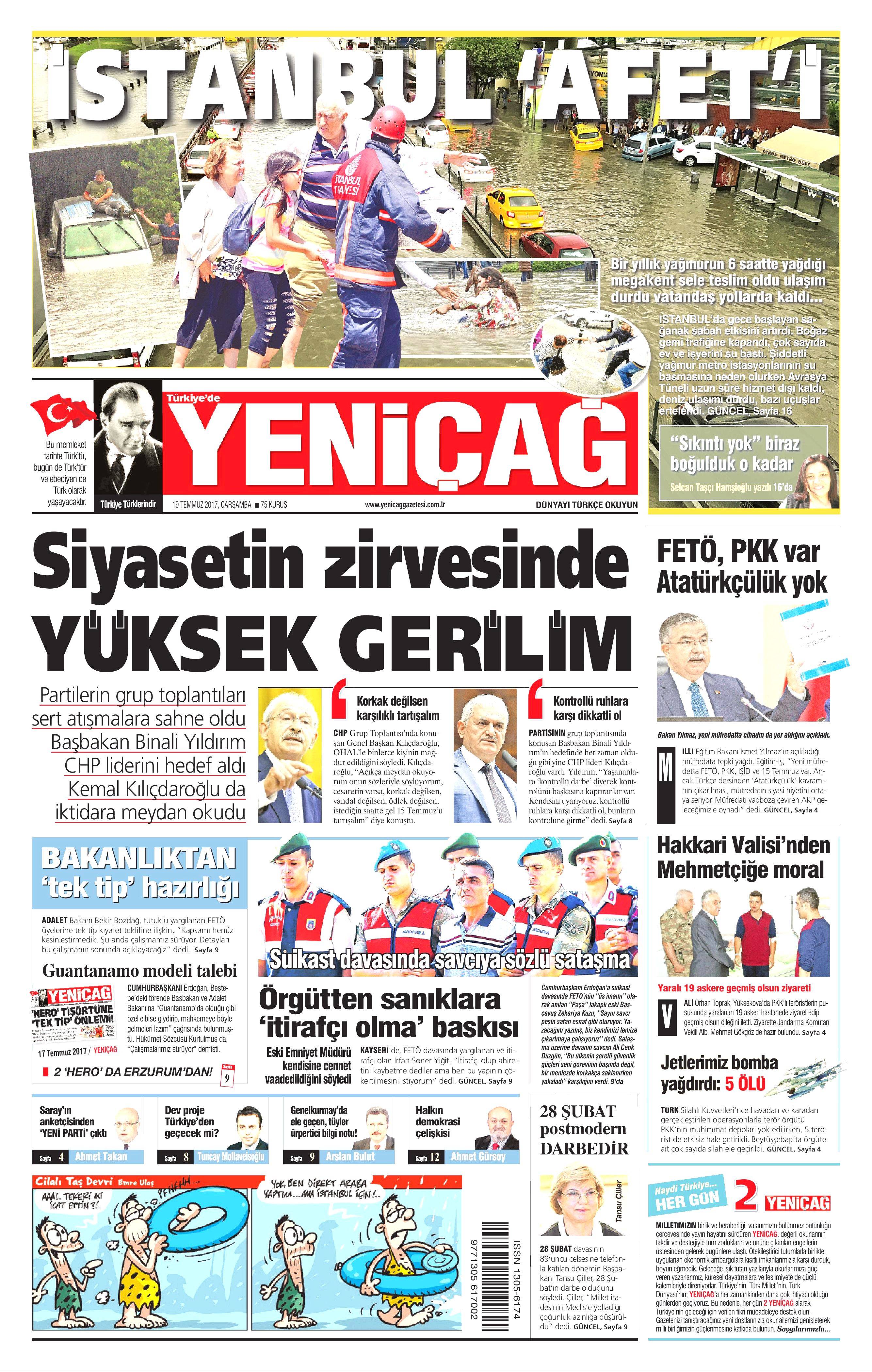 19 Temmuz 2017 Çarşamba gazete manşetleri - 28