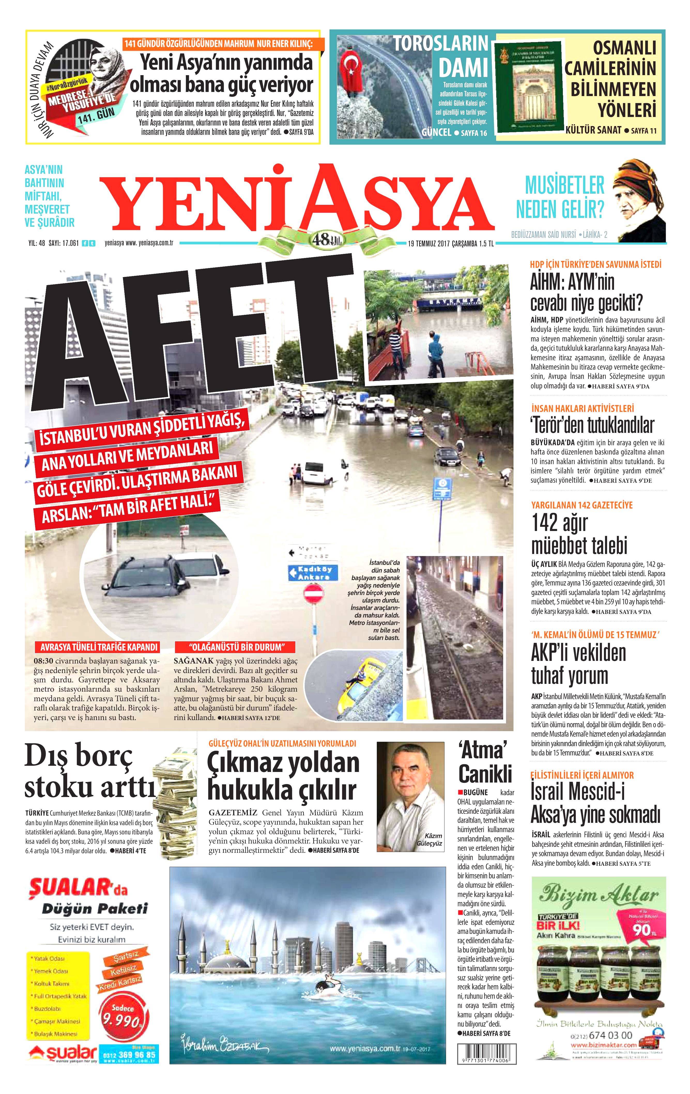 19 Temmuz 2017 Çarşamba gazete manşetleri - 26