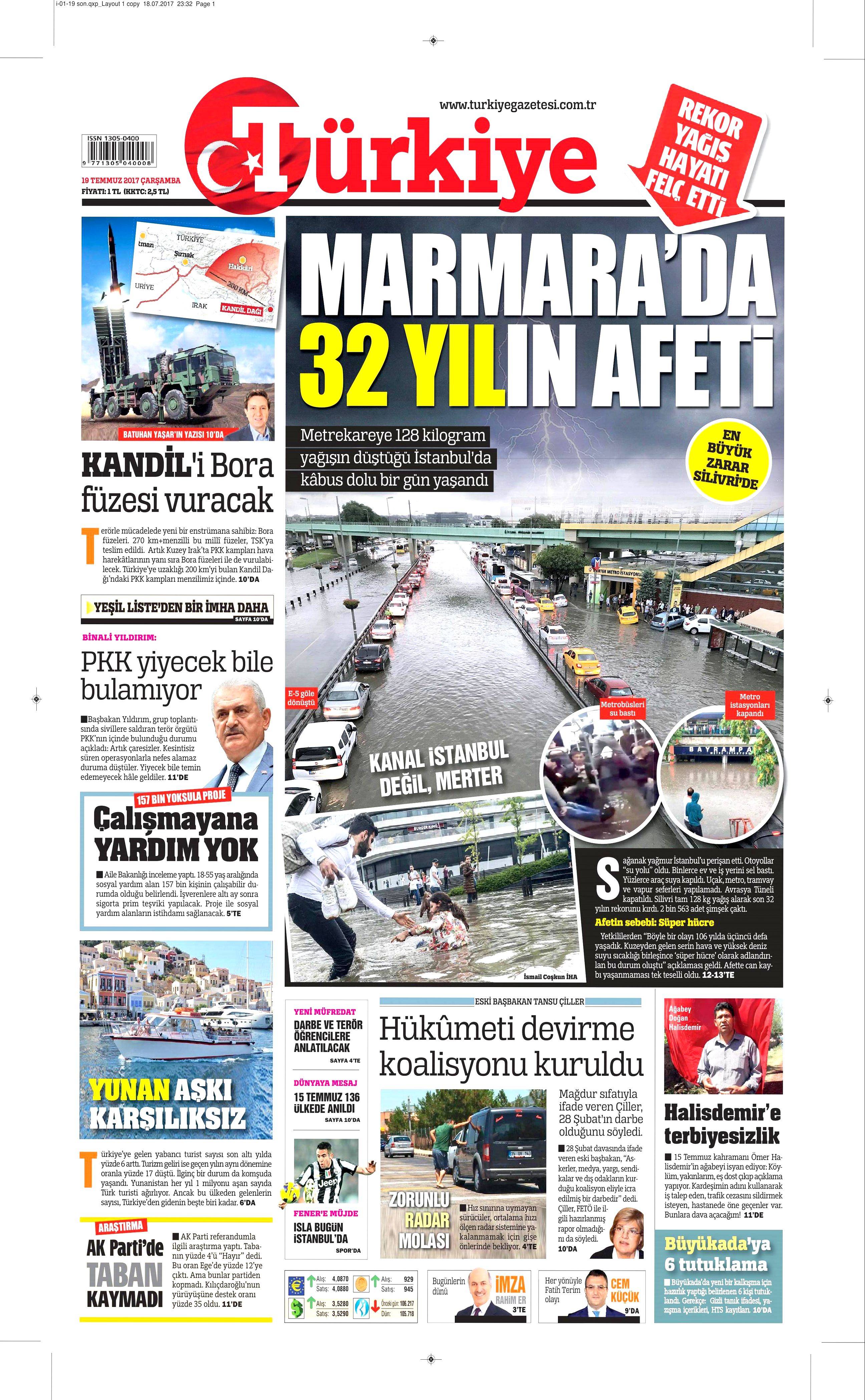 19 Temmuz 2017 Çarşamba gazete manşetleri - 24