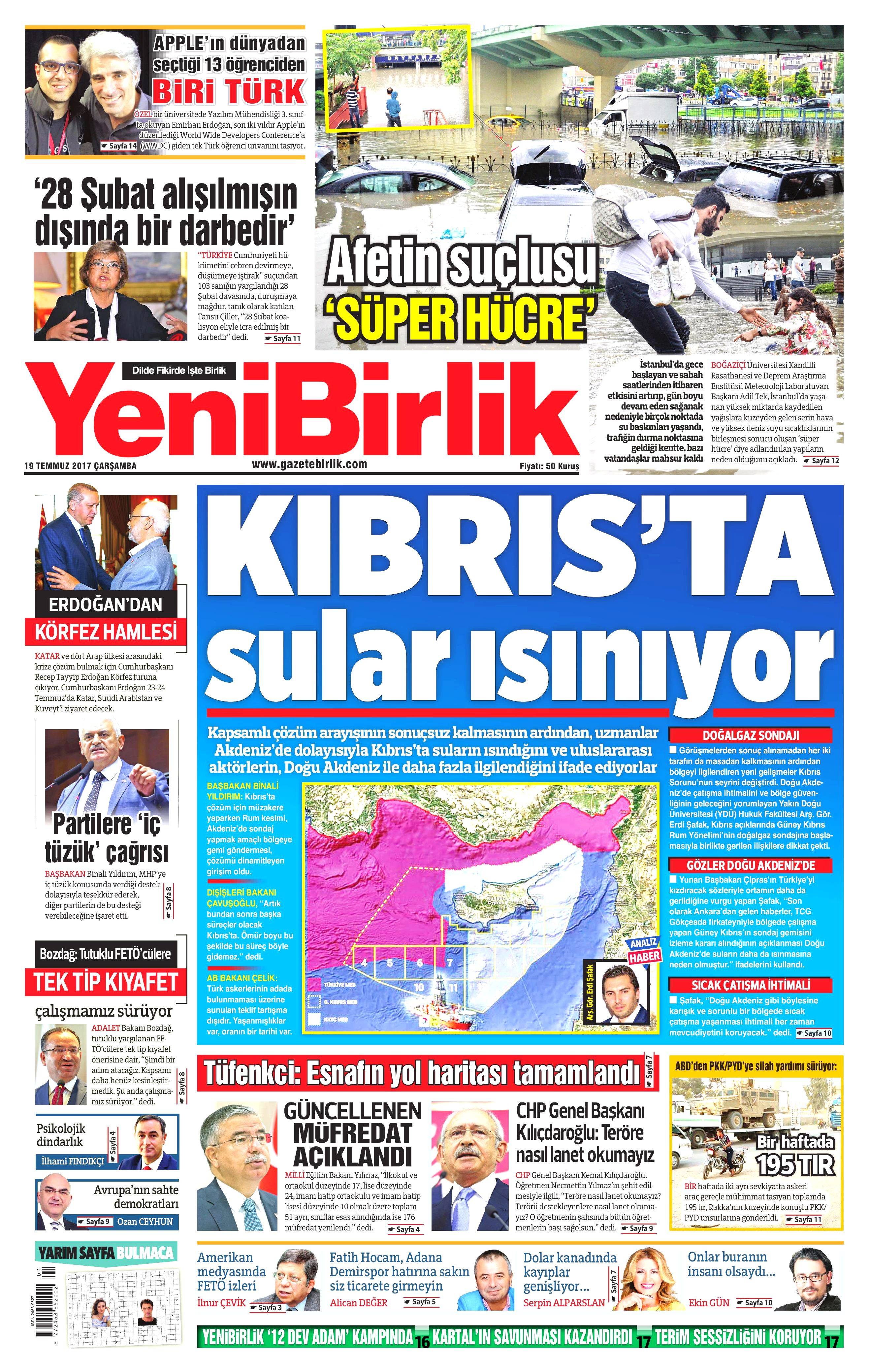 19 Temmuz 2017 Çarşamba gazete manşetleri - 27