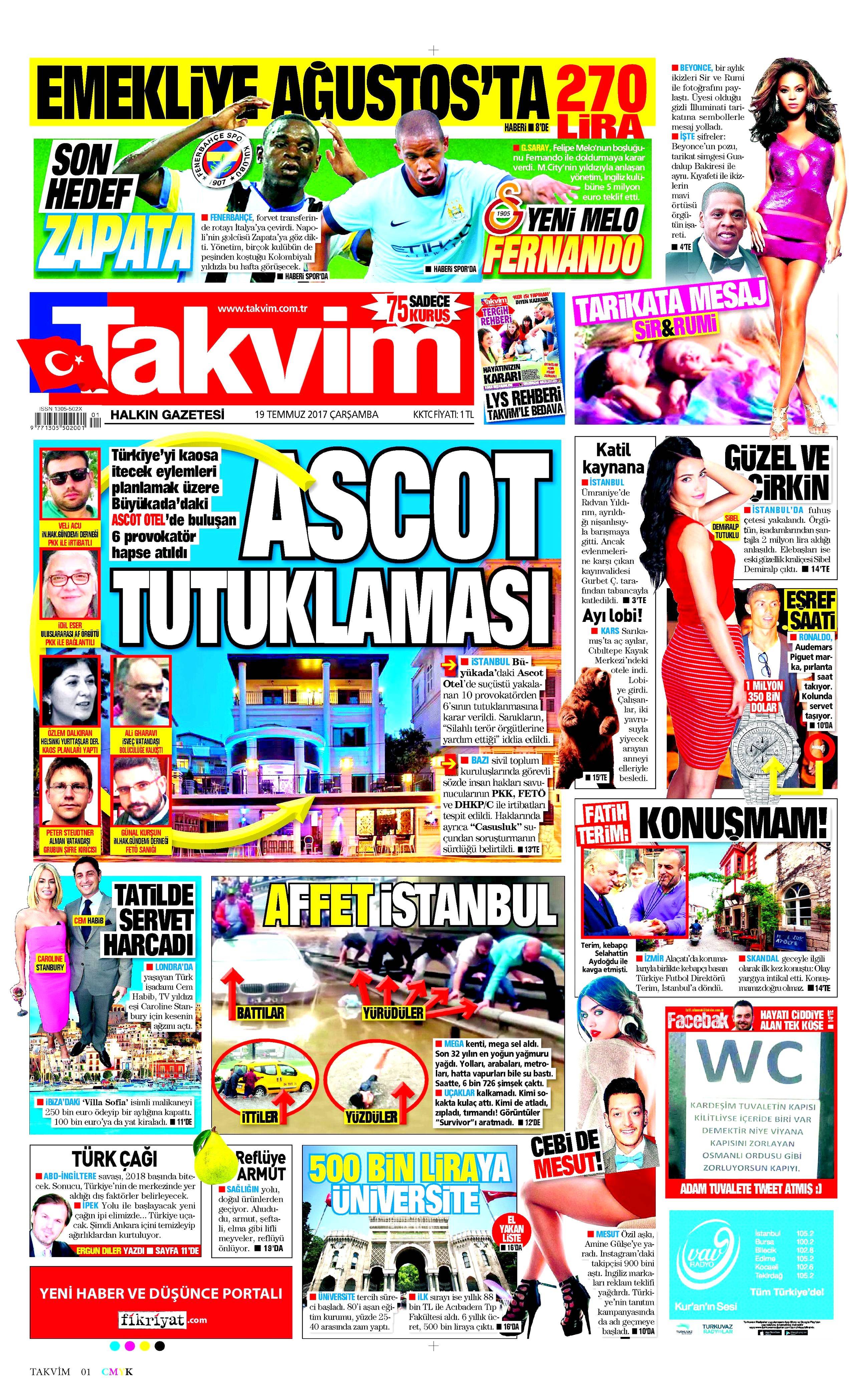 19 Temmuz 2017 Çarşamba gazete manşetleri - 23