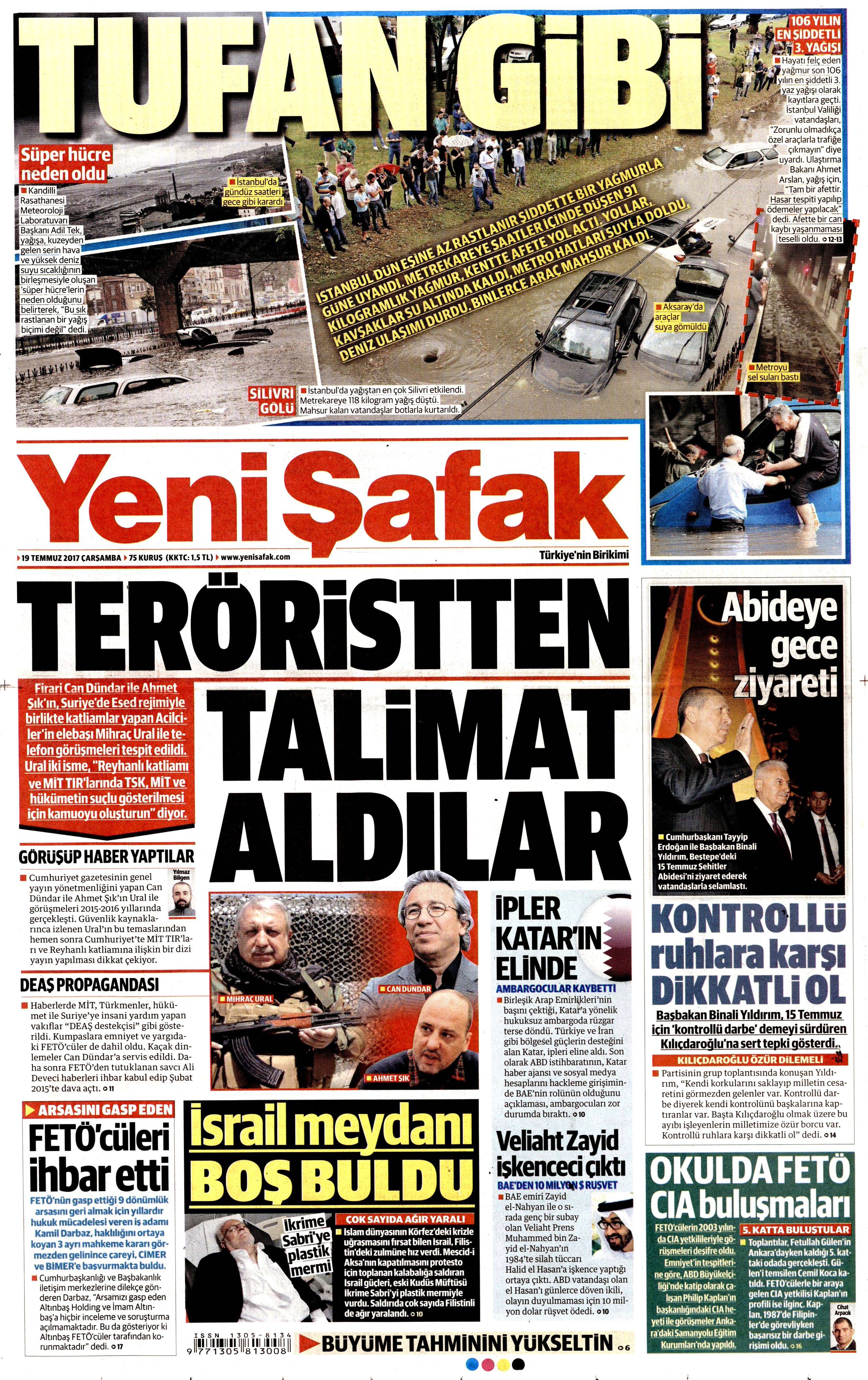 19 Temmuz 2017 Çarşamba gazete manşetleri - 32