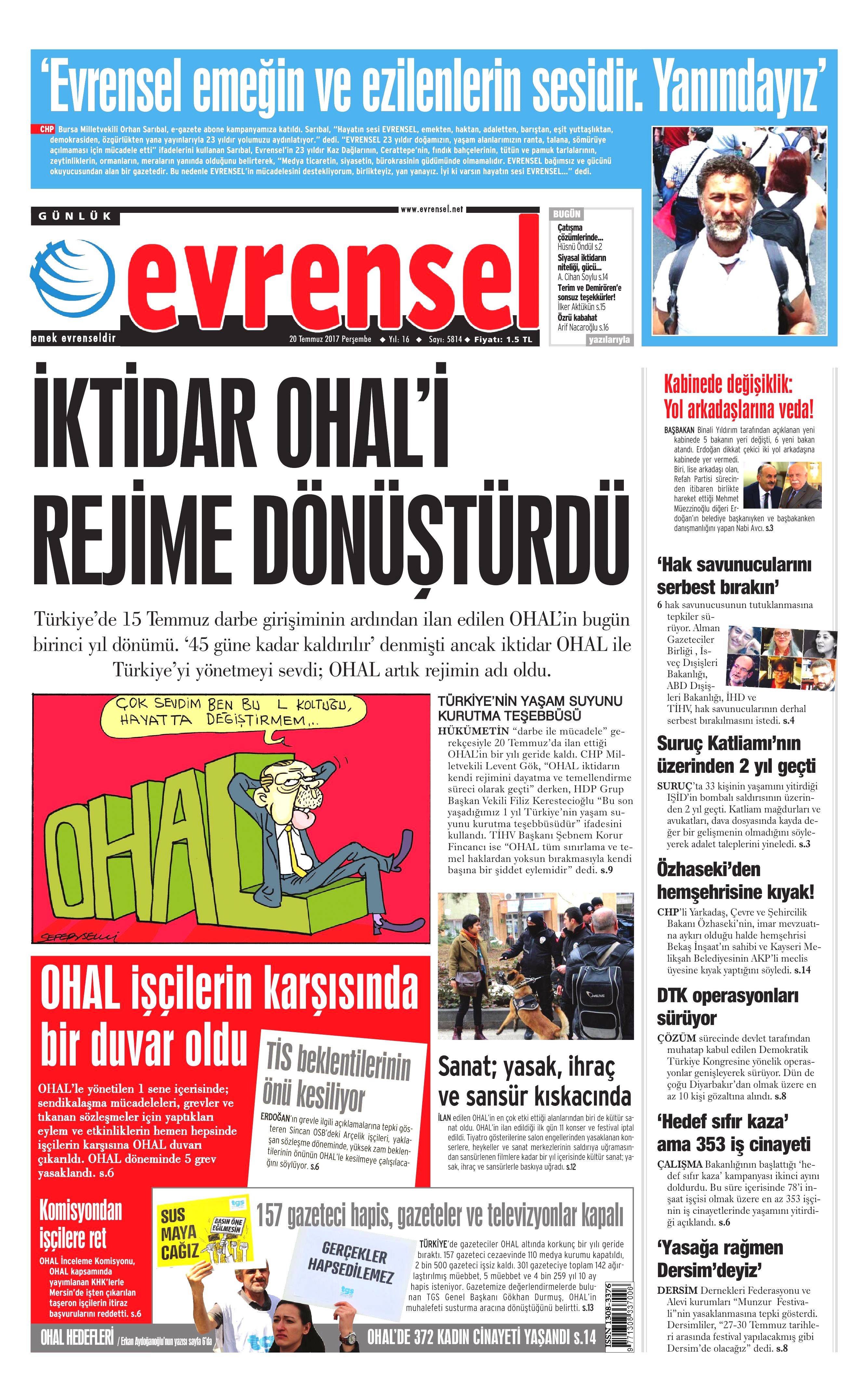 20 Temmuz 2017 gazete manşetleri - 40