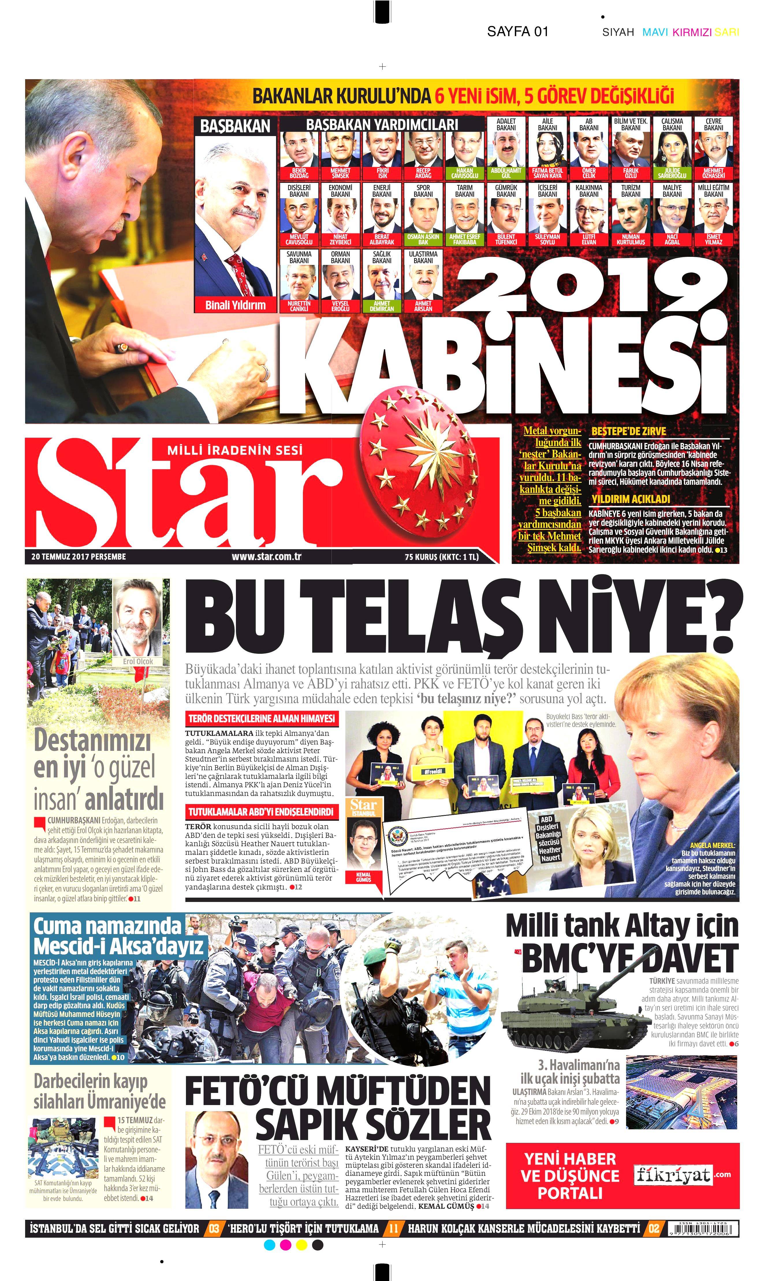 20 Temmuz 2017 gazete manşetleri - 22