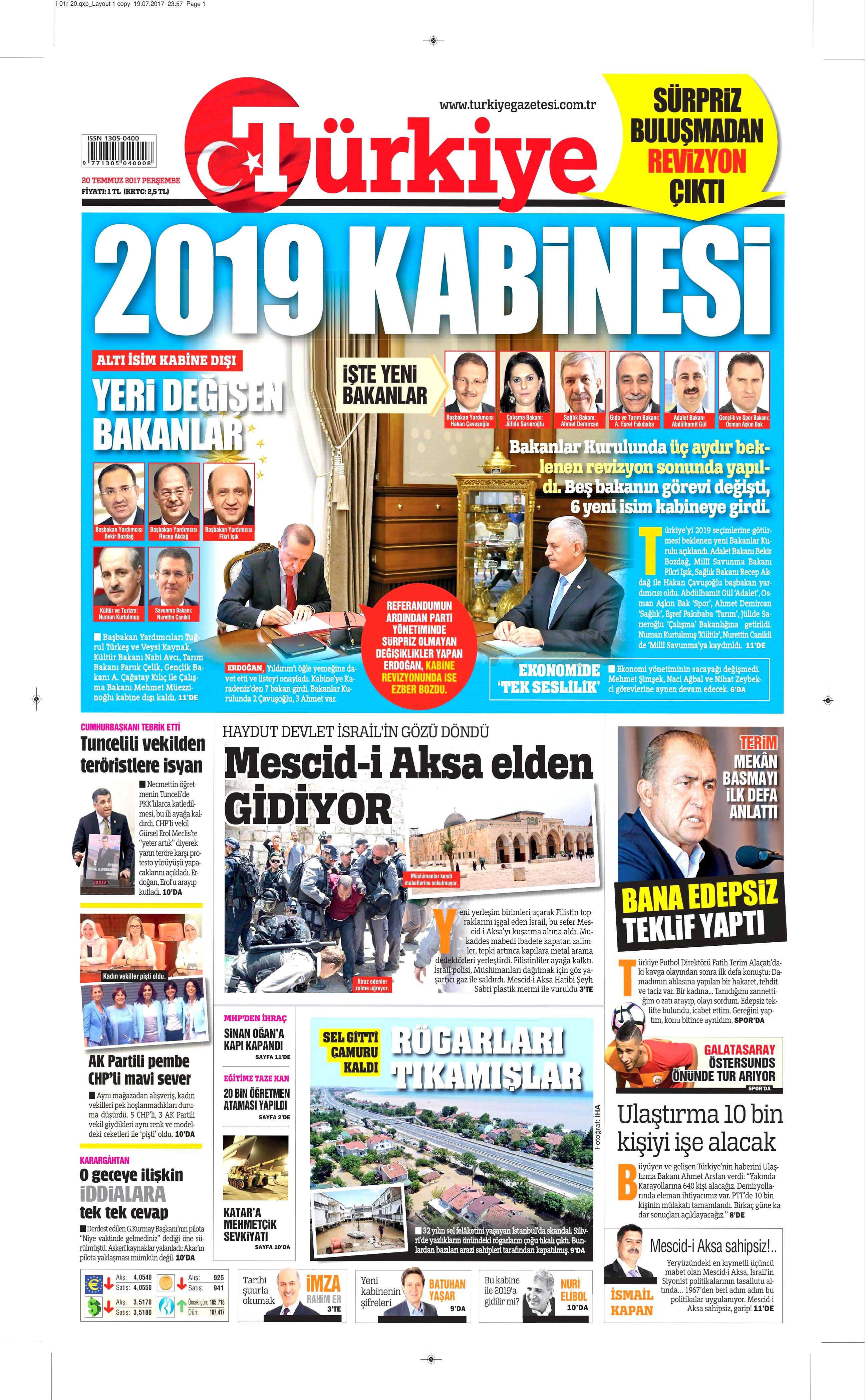 20 Temmuz 2017 gazete manşetleri - 24