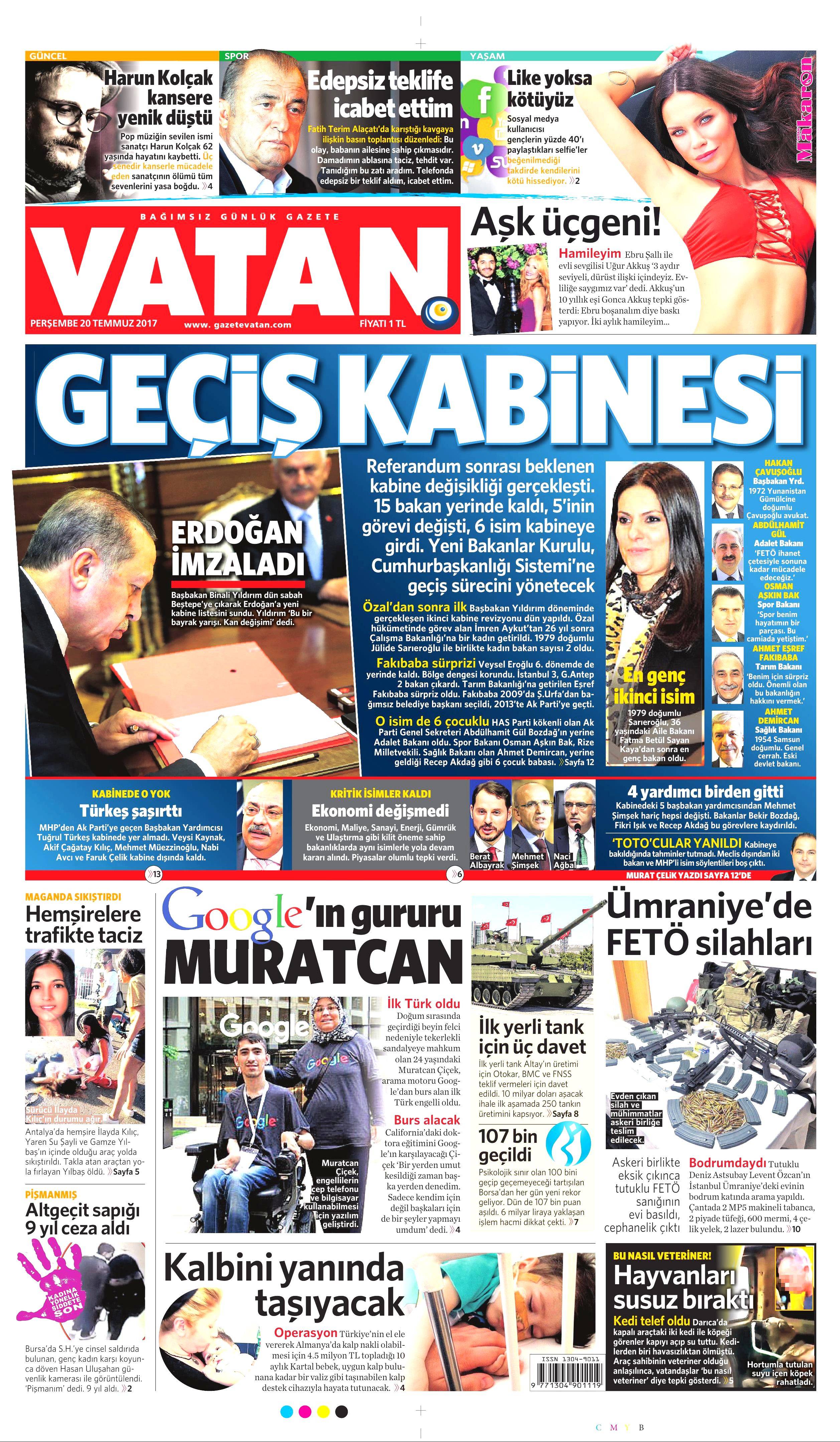 20 Temmuz 2017 gazete manşetleri - 25
