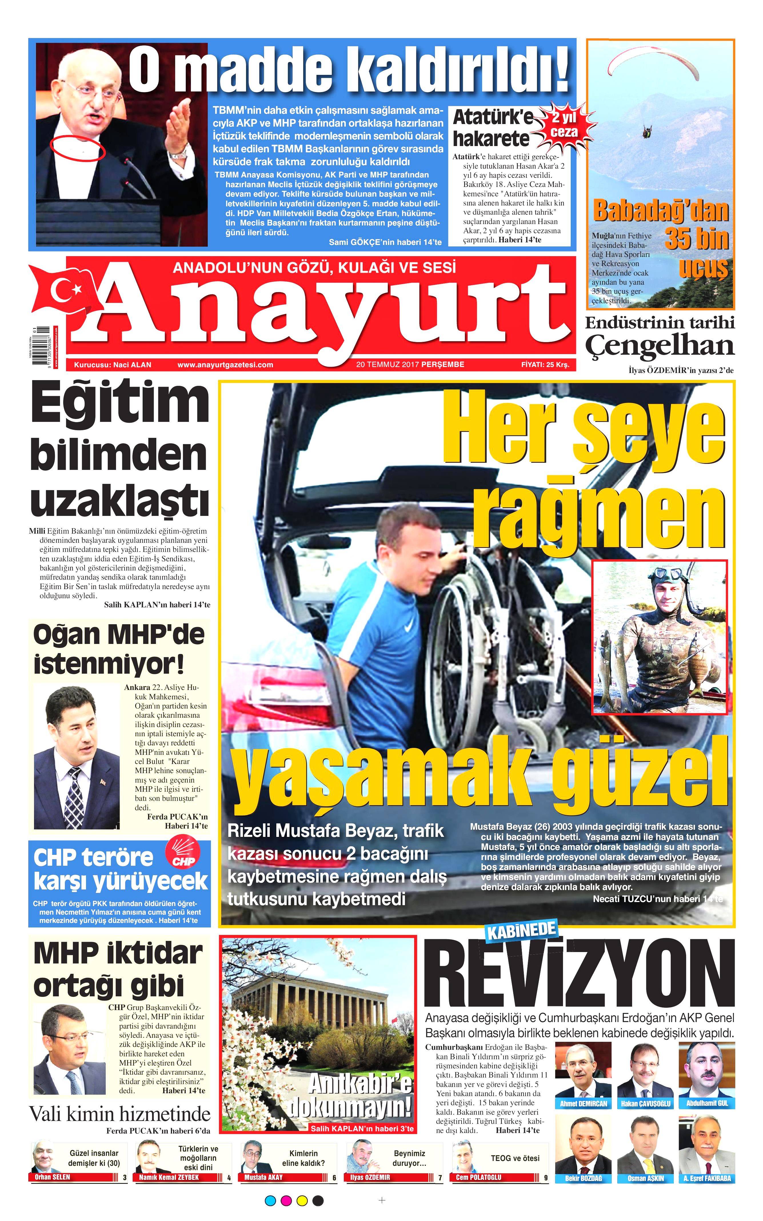 20 Temmuz 2017 gazete manşetleri - 2