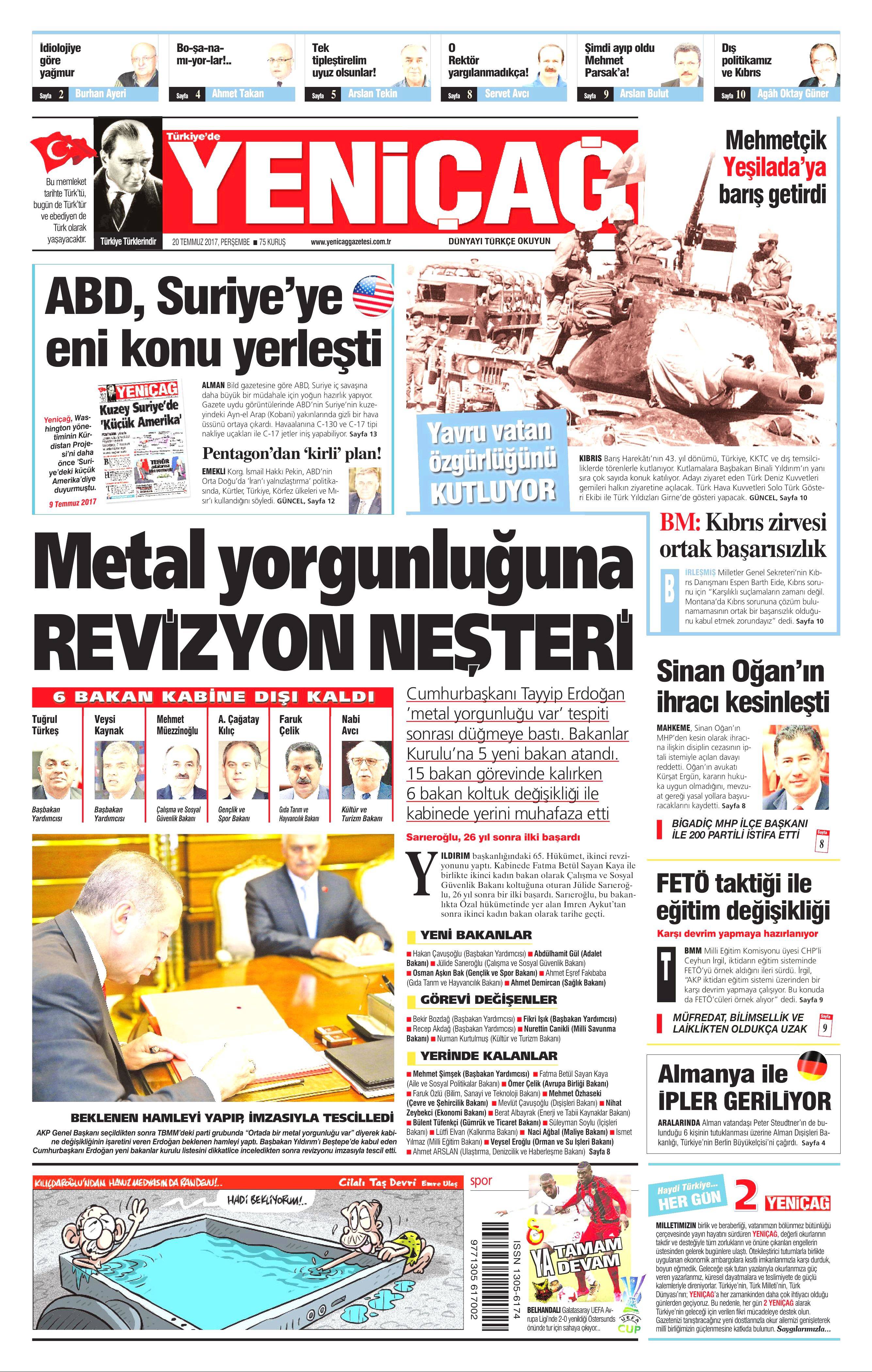 20 Temmuz 2017 gazete manşetleri - 28