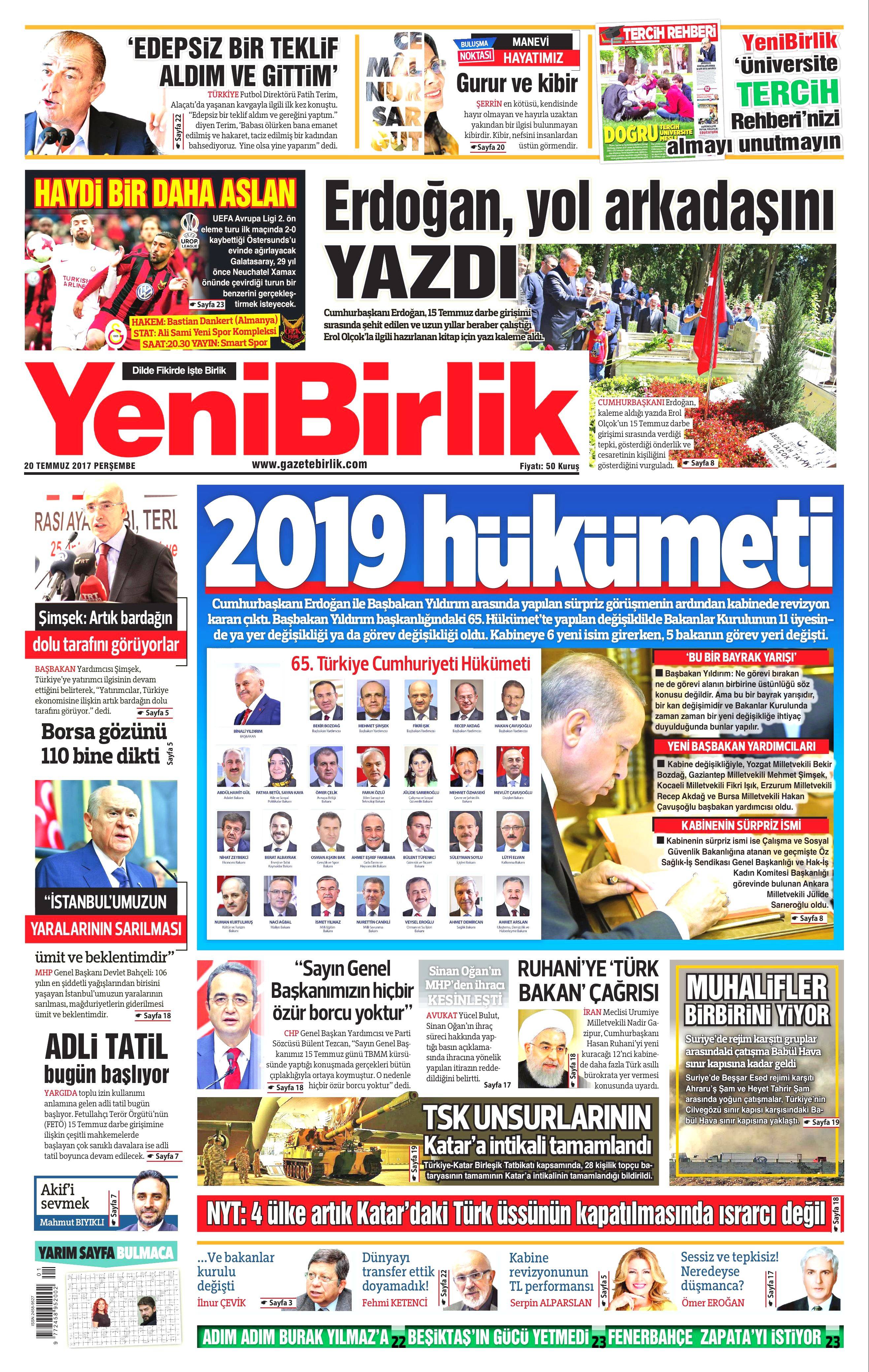 20 Temmuz 2017 gazete manşetleri - 27