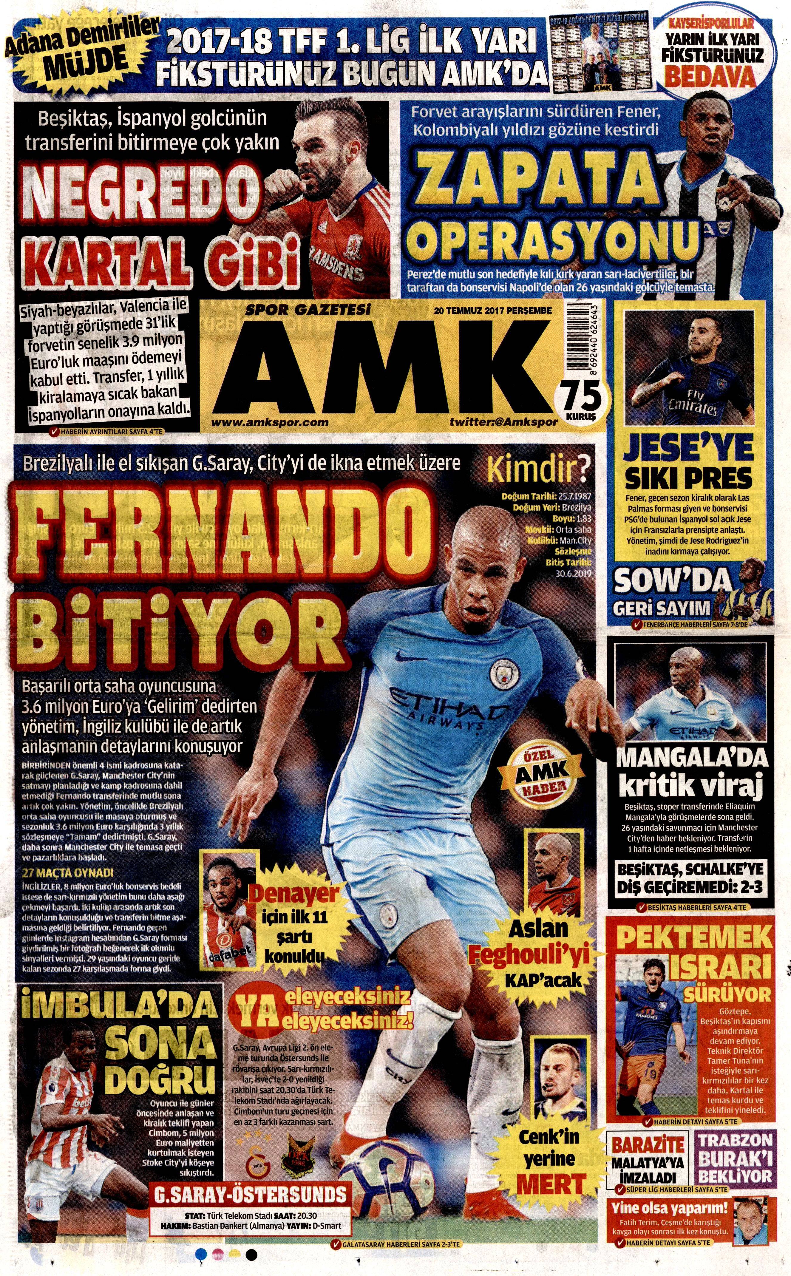 20 Temmuz 2017 gazete manşetleri - 33