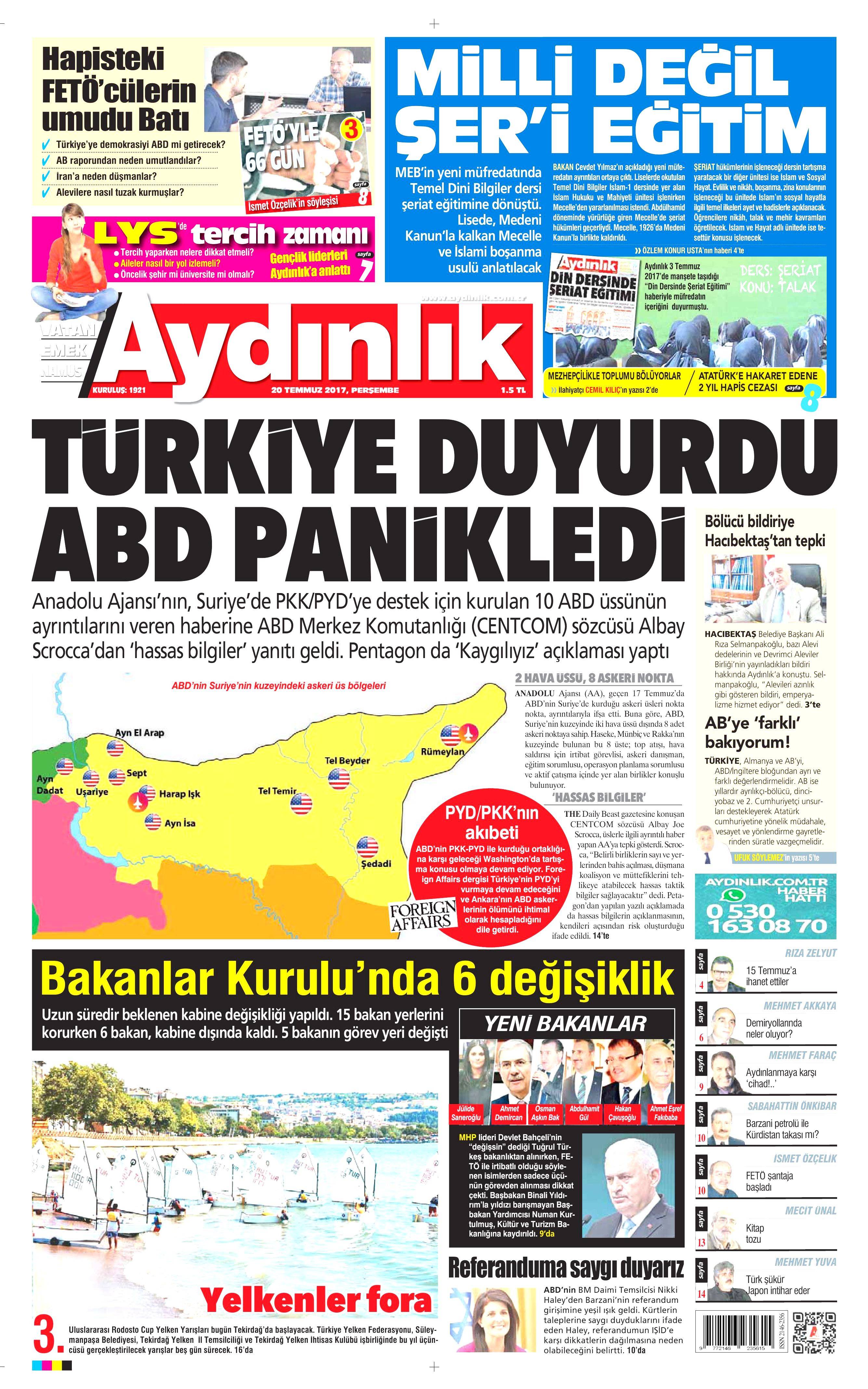 20 Temmuz 2017 gazete manşetleri - 37