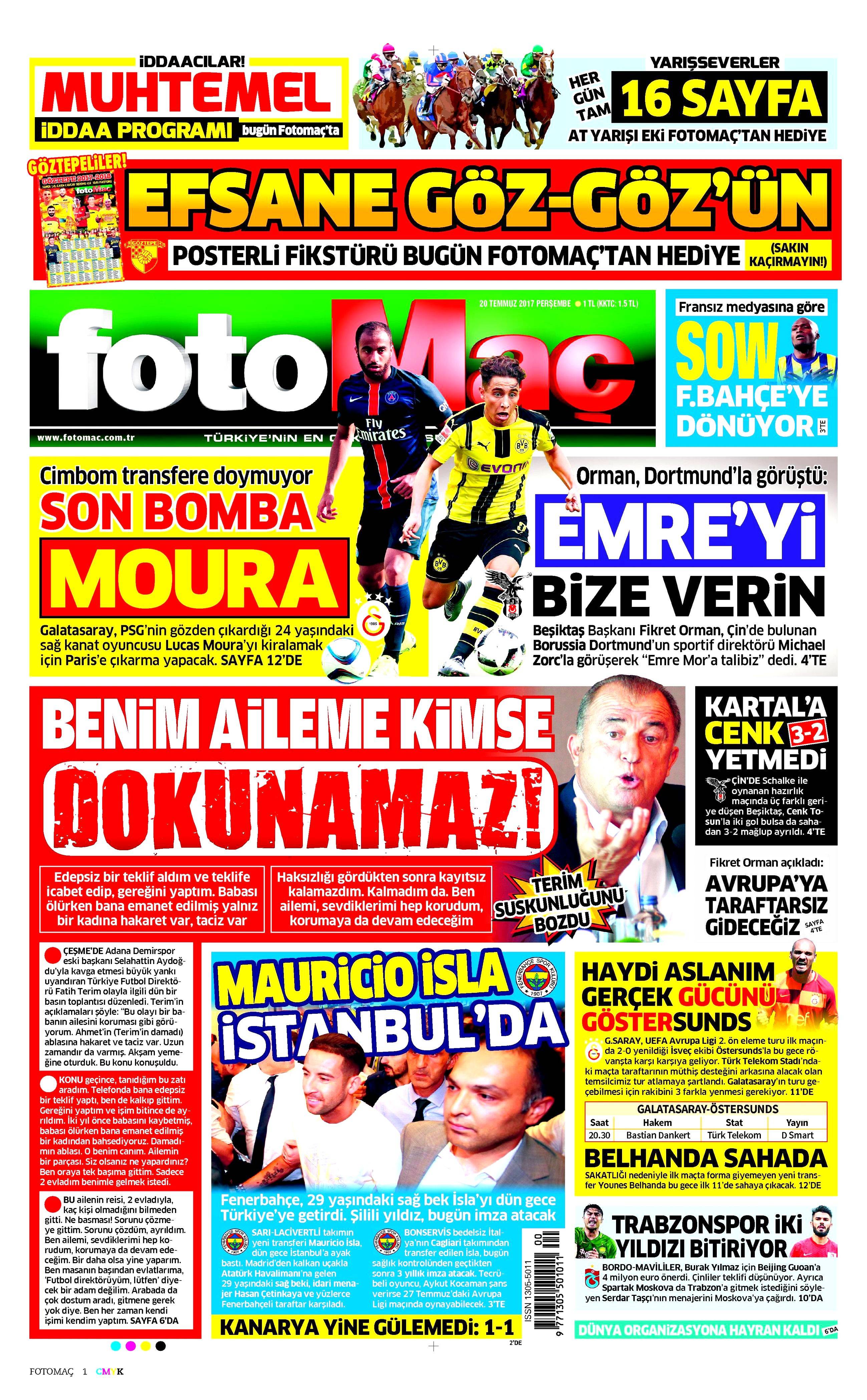 20 Temmuz 2017 gazete manşetleri - 34