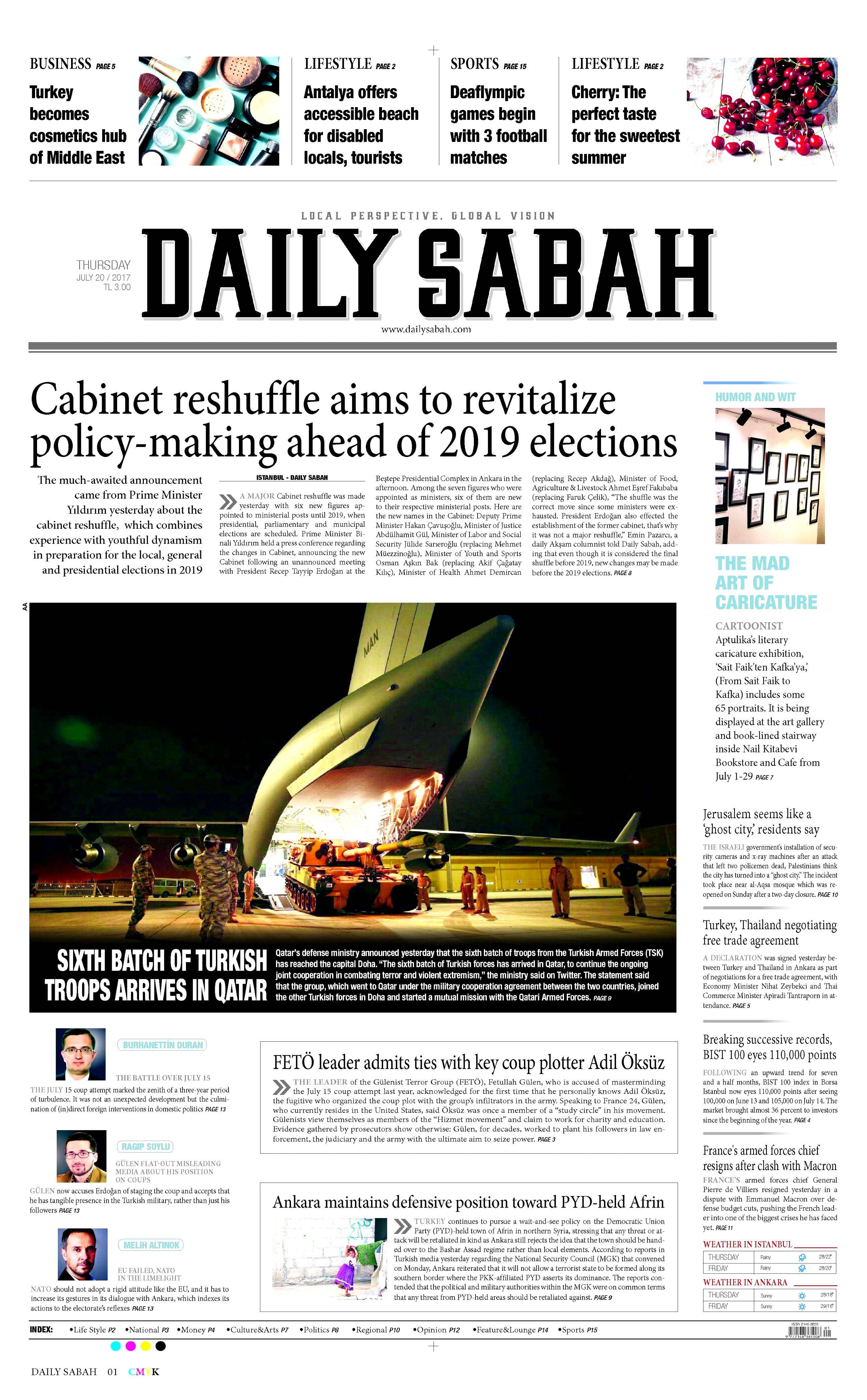 20 Temmuz 2017 gazete manşetleri - 7
