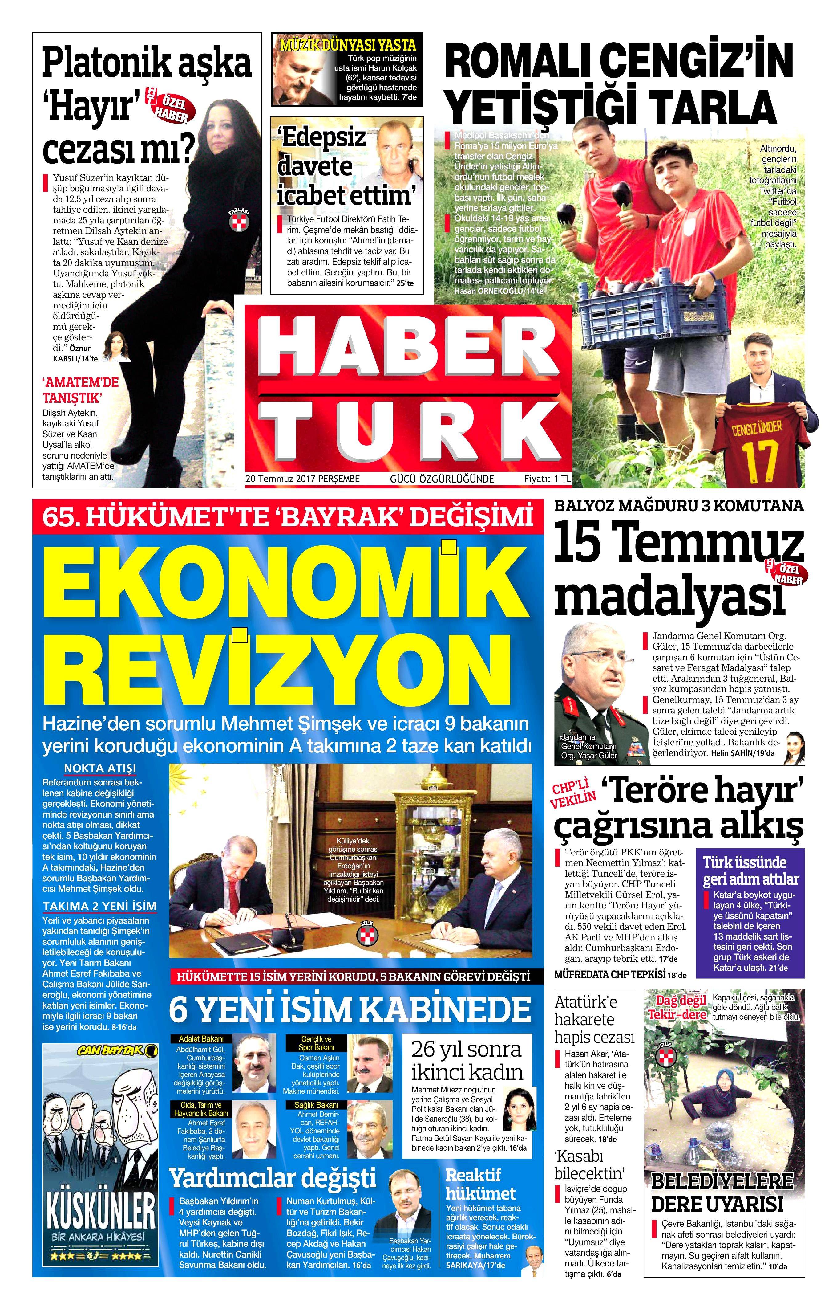 20 Temmuz 2017 gazete manşetleri - 9
