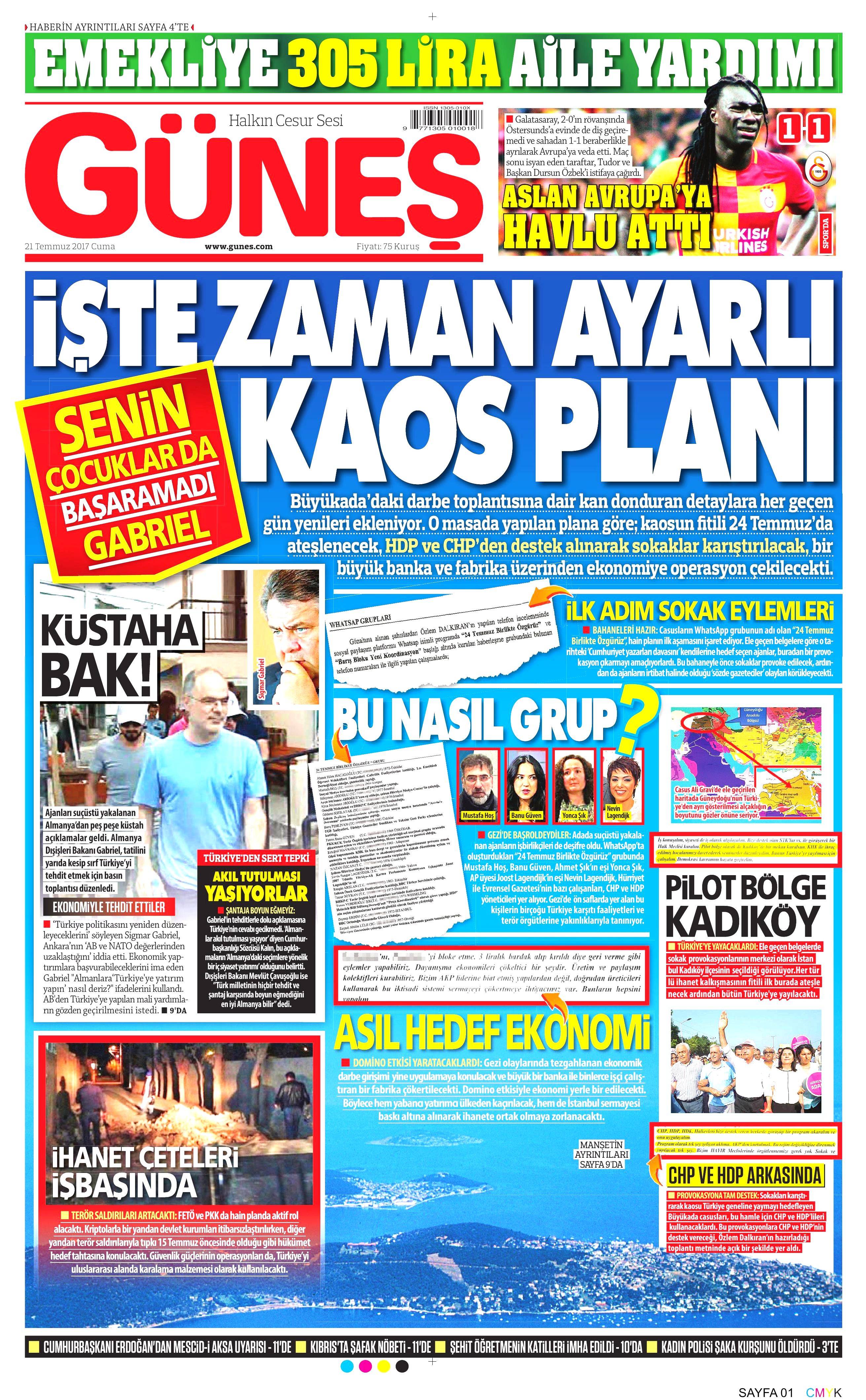 21 Temmuz 2017 gazete manşetleri - 8