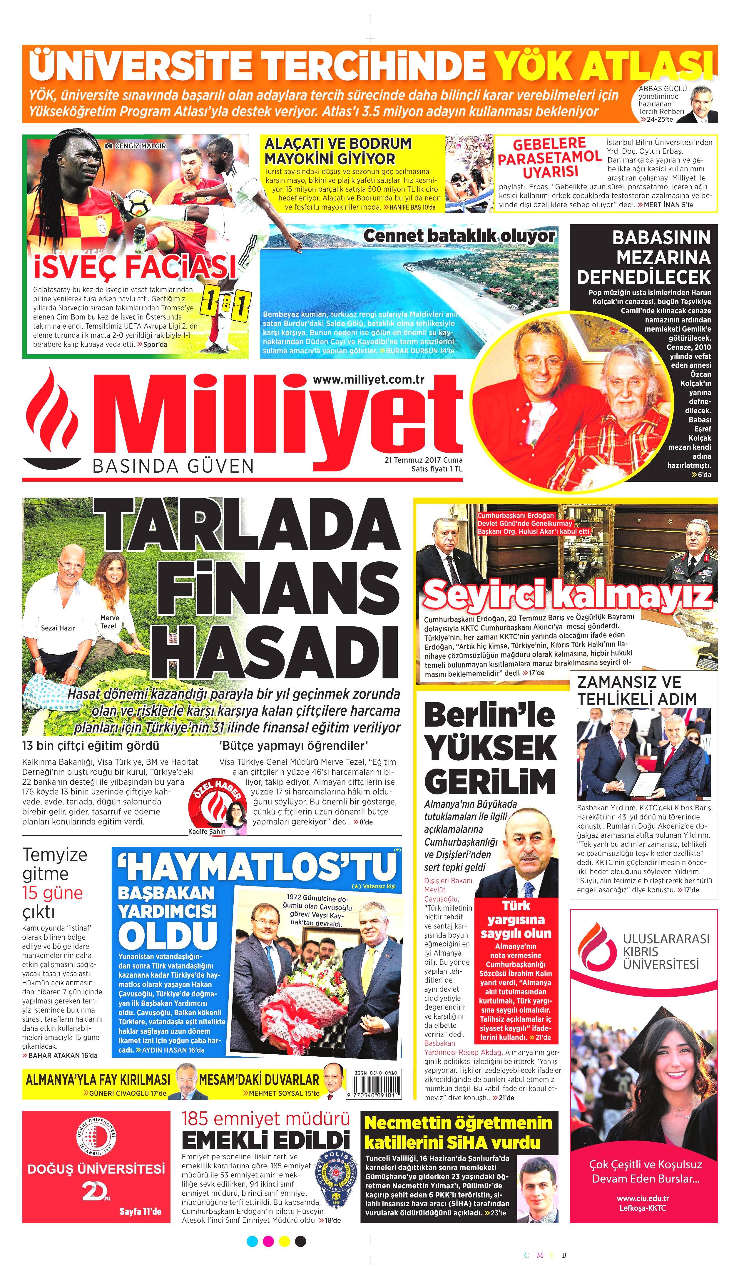 21 Temmuz 2017 gazete manşetleri - 17