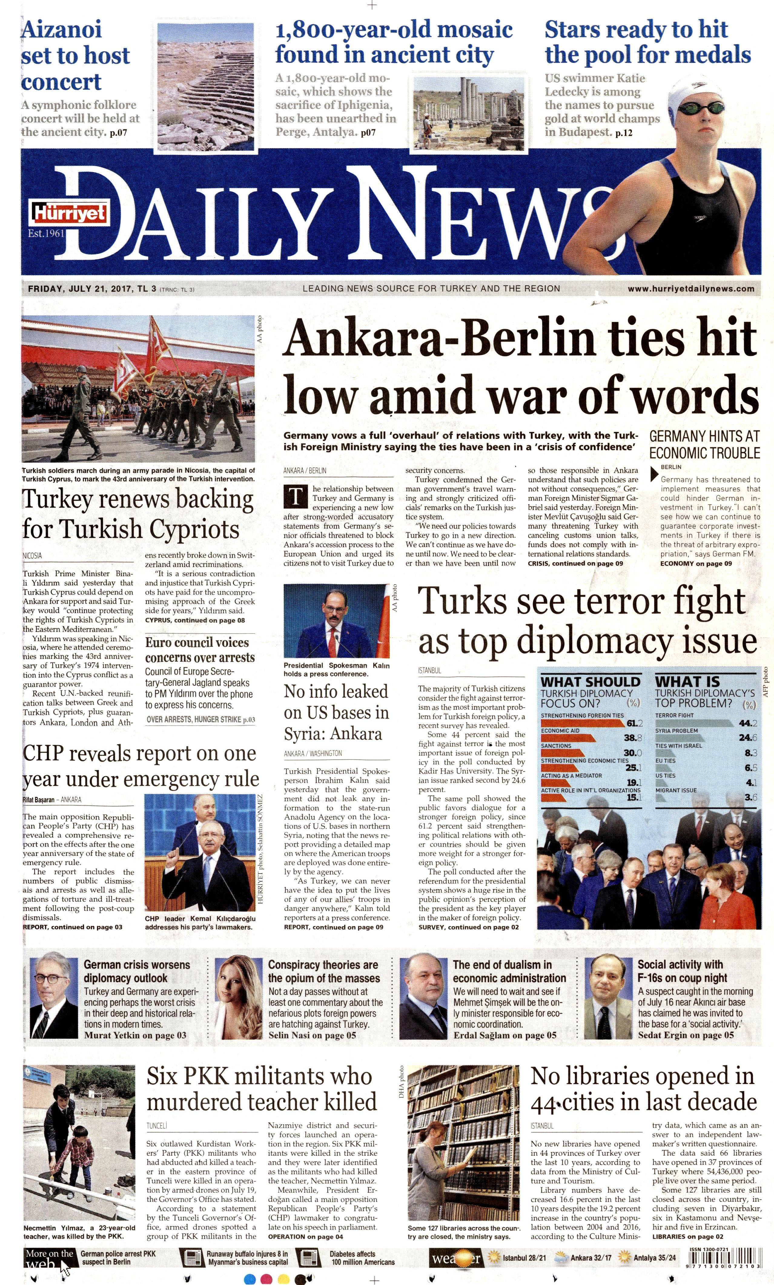 21 Temmuz 2017 gazete manşetleri - 5